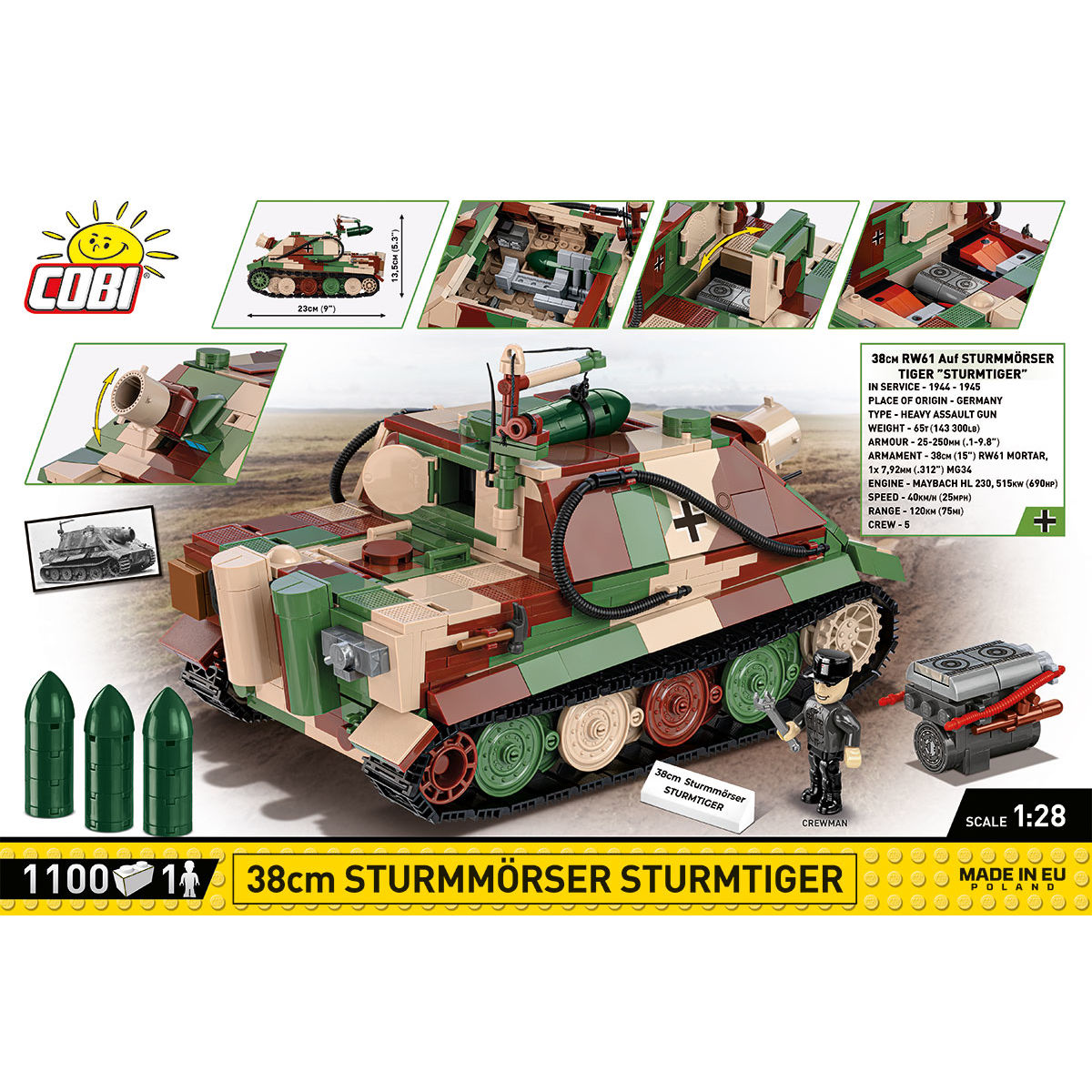 38cm Sturmmörser Sturmtiger Assault Gun Building Set - Image 4 of 6 | TheBrickTube