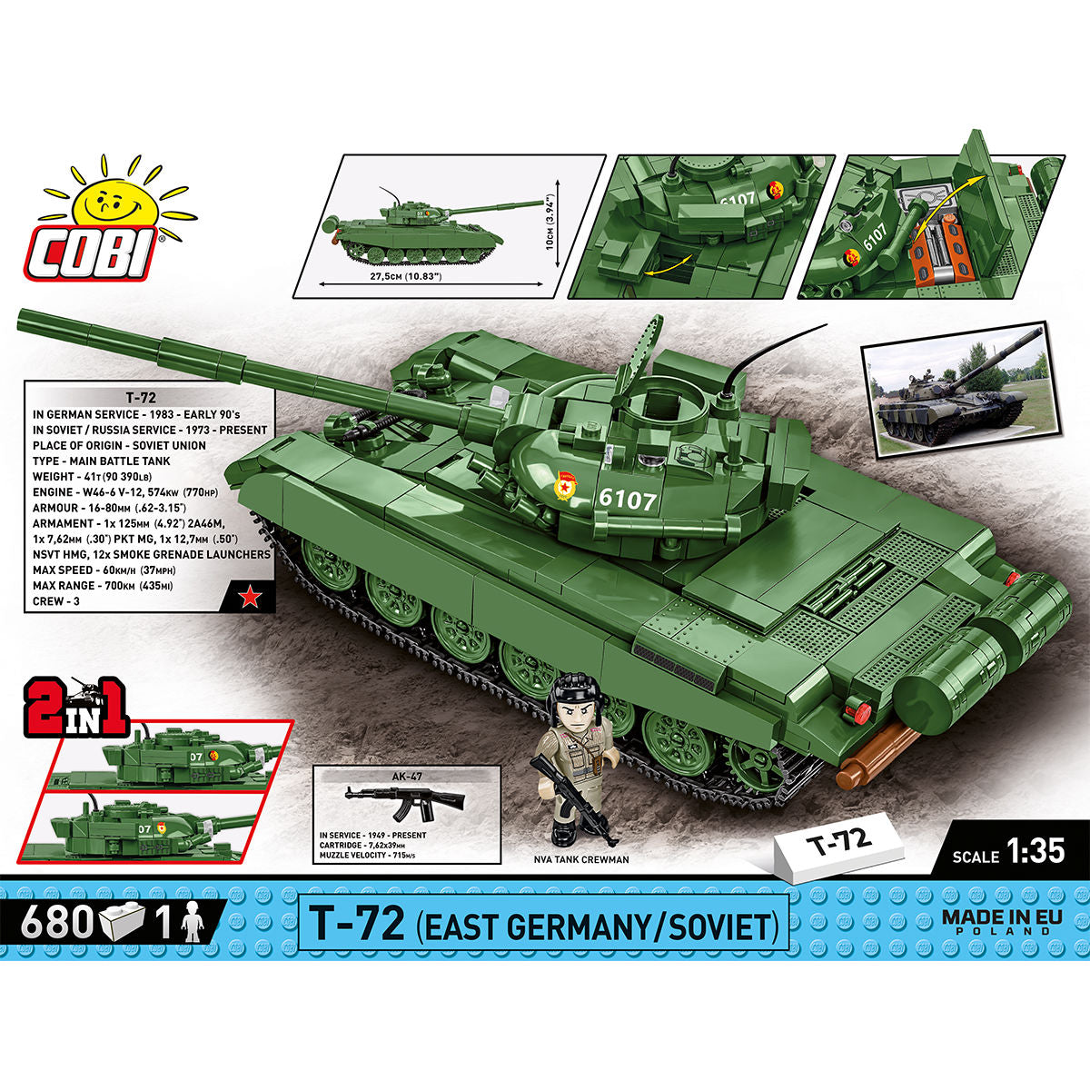 T-72 (East Germany/Soviet) Tank Building Set - Image 4 of 6 | TheBrickTube