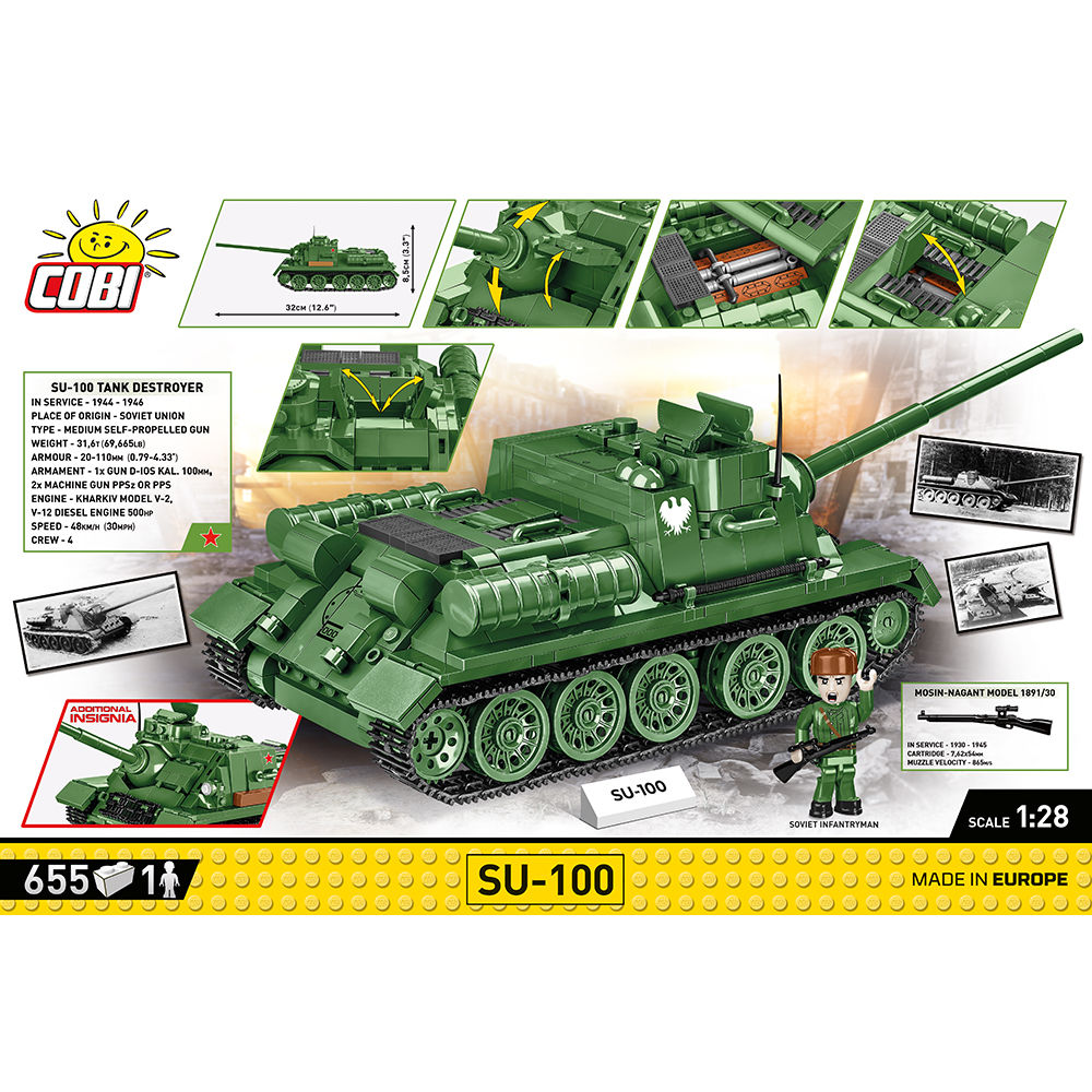 SU-100 Soviet Tank Destroyer Building Set - Image 4 of 6 | TheBrickTube