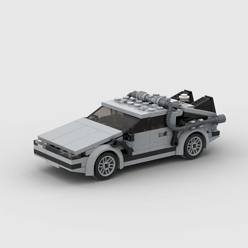 DeLorean DMC-12|Back to the Future brick model - detail close-up - TheBrickTube