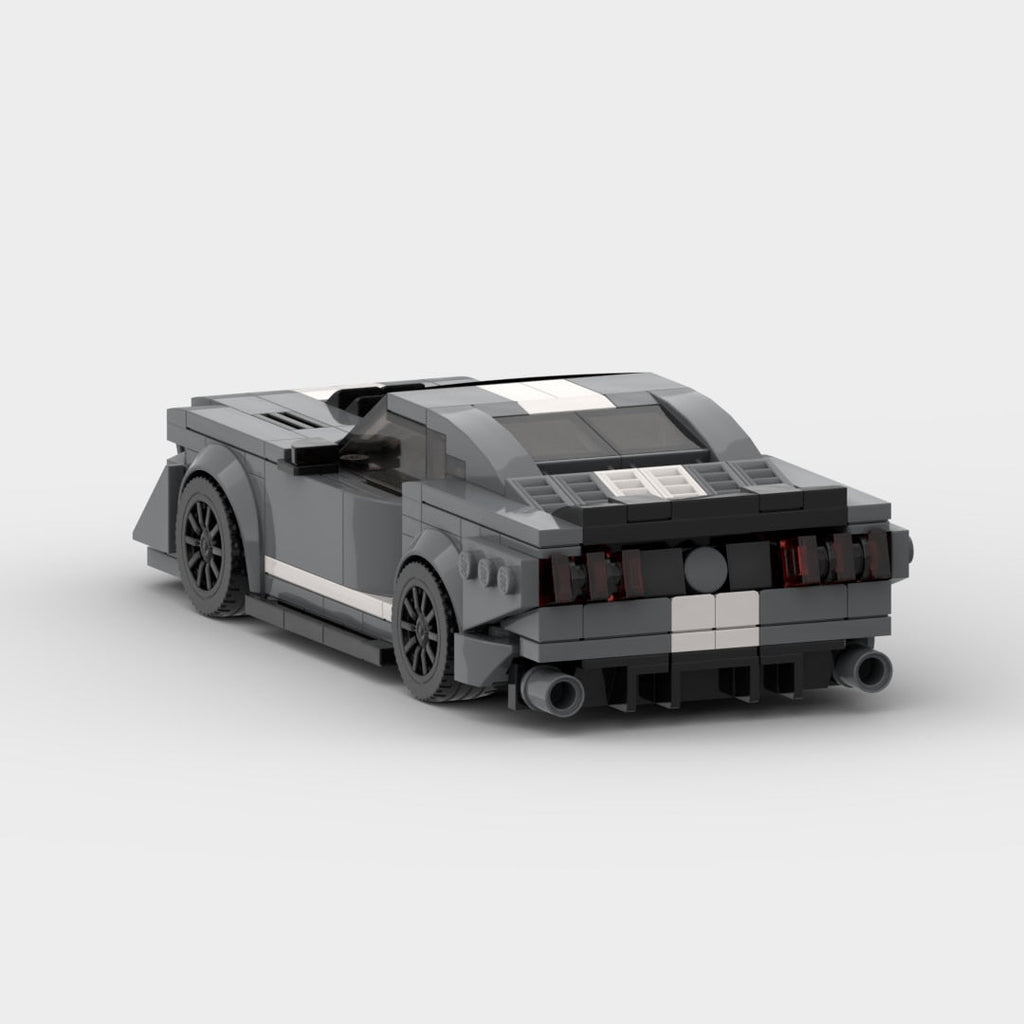 Ford Mustang Shelby GT500 brick model - rear angle view - TheBrickTube