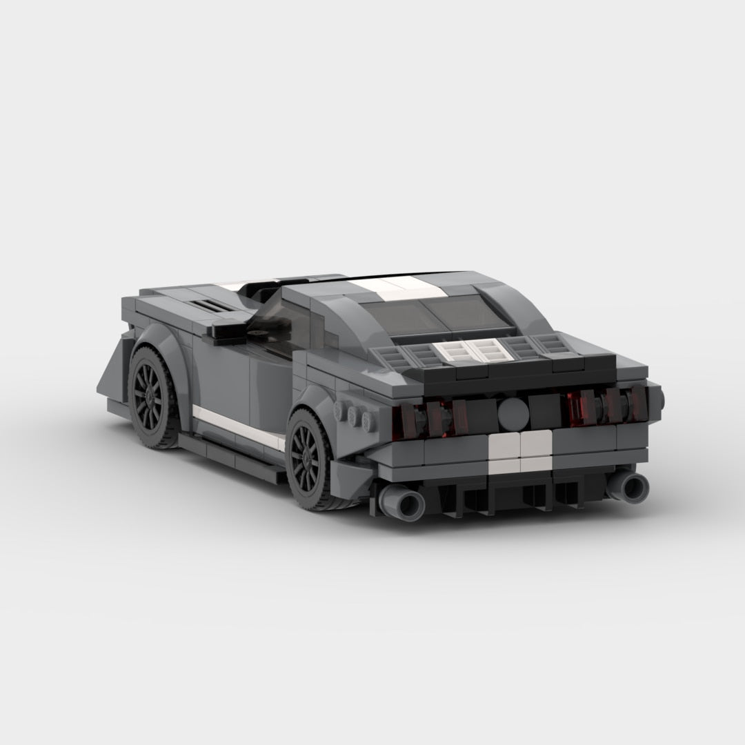 Ford Mustang Shelby GT500 brick model - rear angle view - TheBrickTube