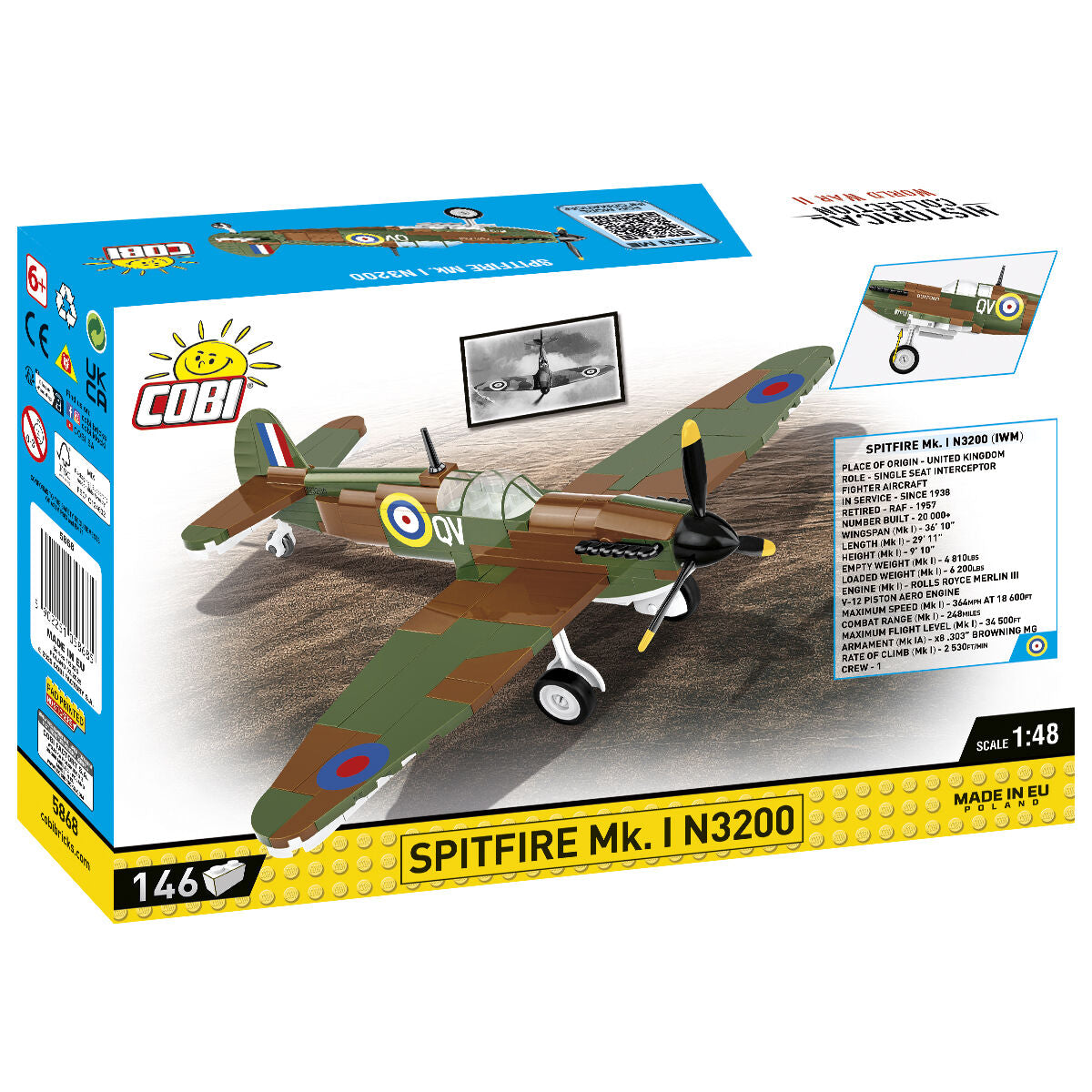 Spitfire Mk. I N3200 Fighter Building Set - Image 2 of 6 | TheBrickTube