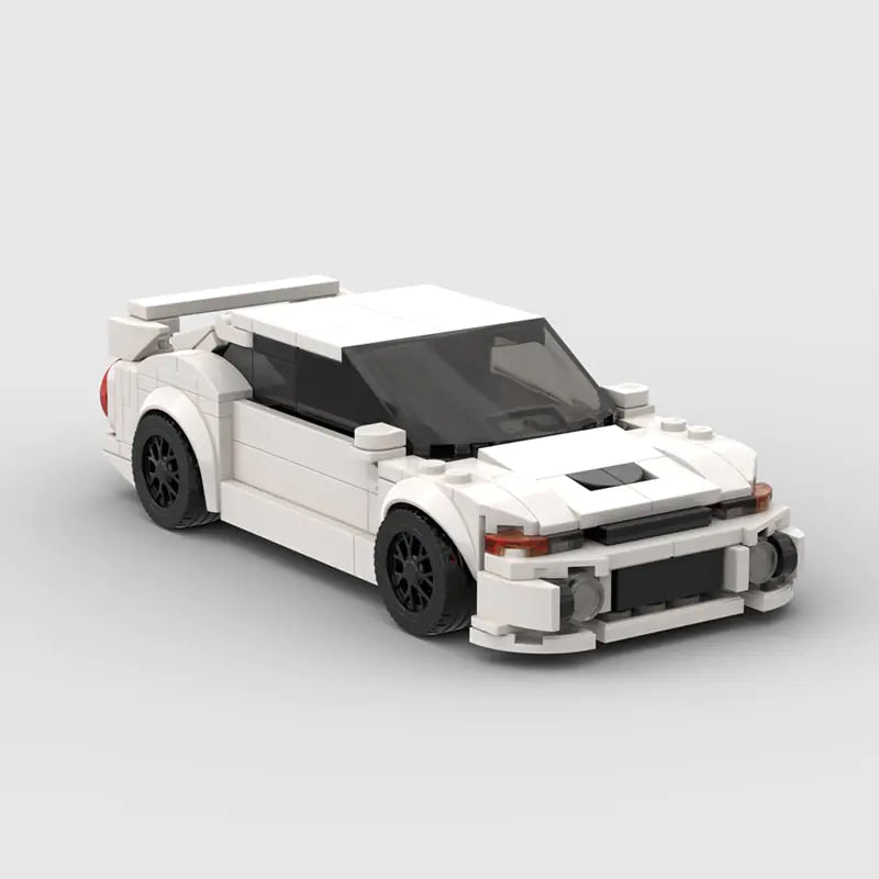 Mitsubishi EVO 4/5/6 brick model - rear angle view - TheBrickTube