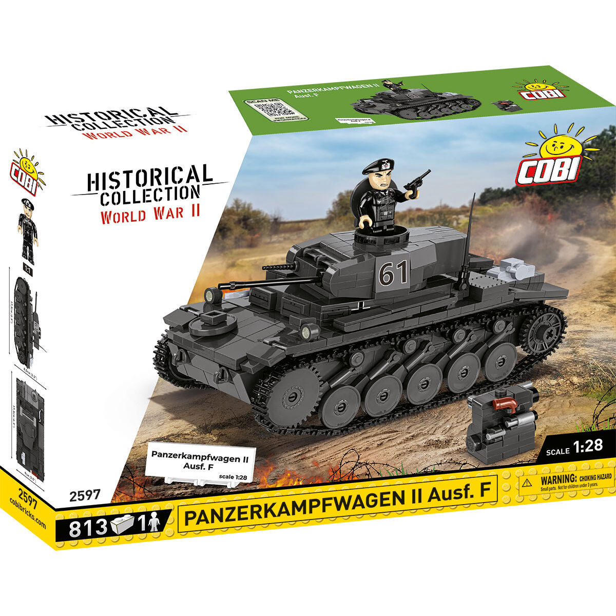 PanzerKampWagen II Ausf. F Tank Building Set - Main Image | TheBrickTube