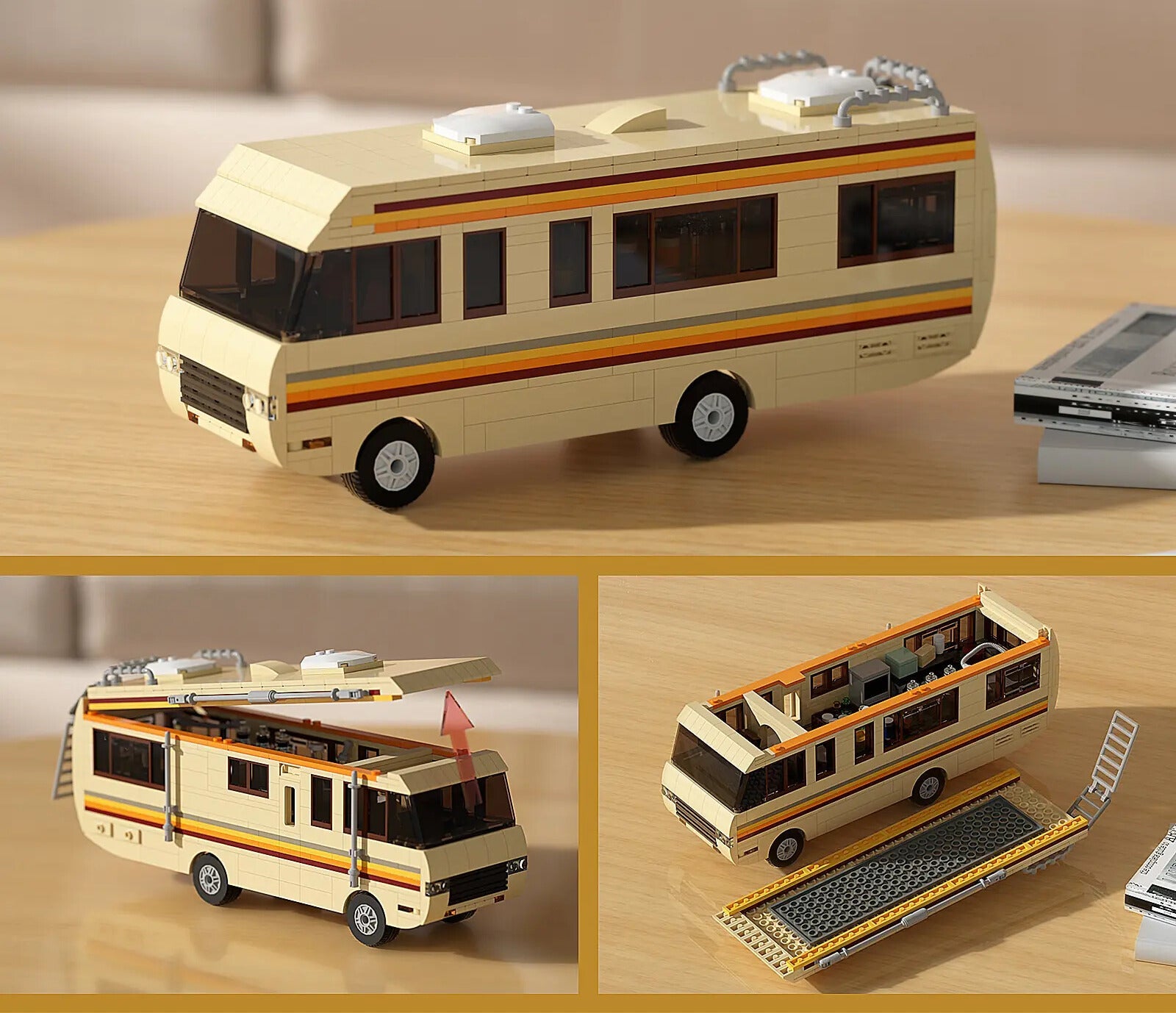 Fleetwood Bounder|Breaking Bad brick model - rear angle view - TheBrickTube