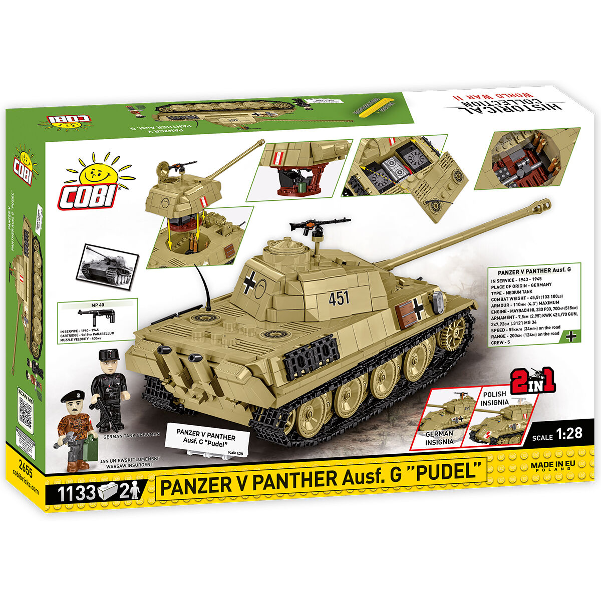 PanzerKampfWagen V PANTHER Ausf. G "PUDEL" Tank Building Set - Image 2 of 6 | TheBrickTube