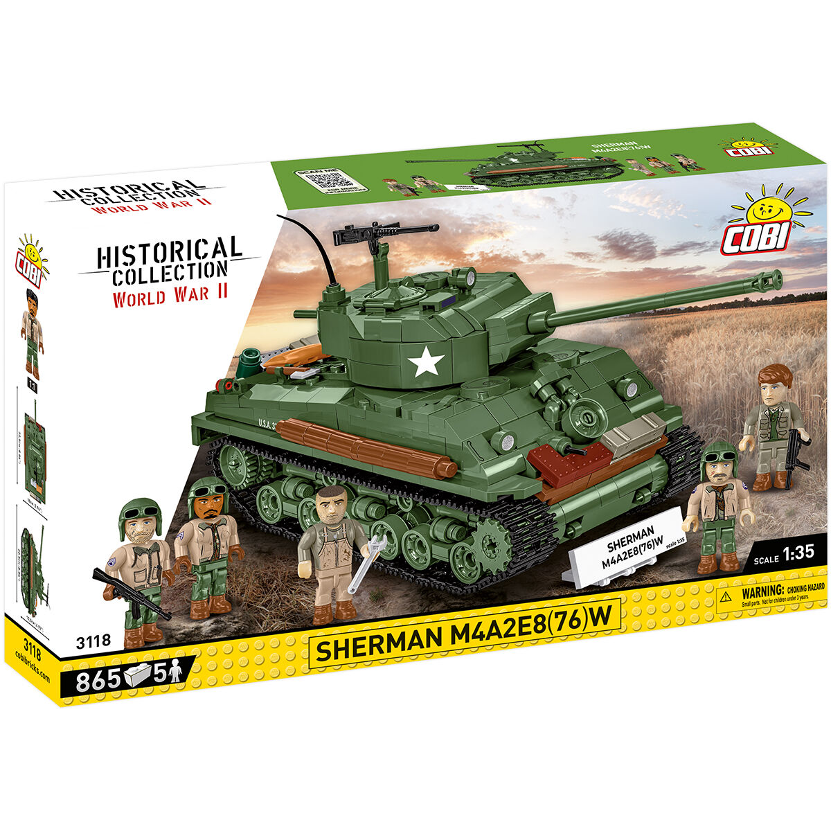 Sherman M4A2E8(76)W Tank Building Set - Main Image | TheBrickTube