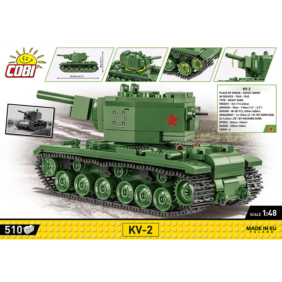 KV-2 Heavy Tank 1:48 Building Set - Image 4 of 6 | TheBrickTube