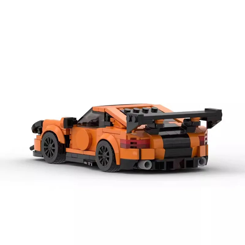 Porsche 911 GT3RS Halloween Edition brick model - side profile view - TheBrickTube