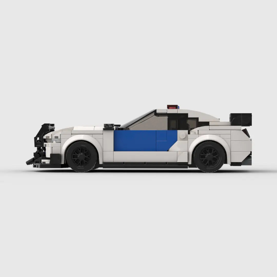 Ford Mustang Police Car brick model - rear angle view - TheBrickTube