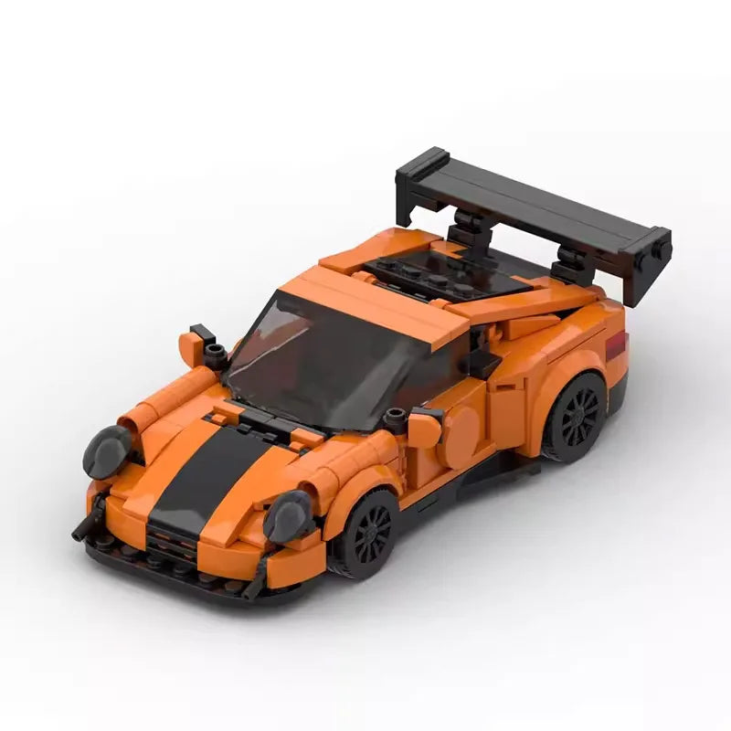 Porsche 911 GT3RS Halloween Edition brick model - display view - TheBrickTube