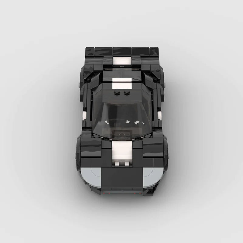 Ford GT40 brick model - rear angle view - TheBrickTube