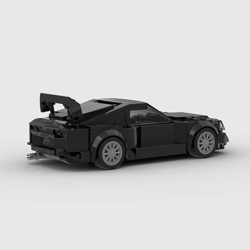 Toyota Supra MK4|Black brick model - detail close-up - TheBrickTube