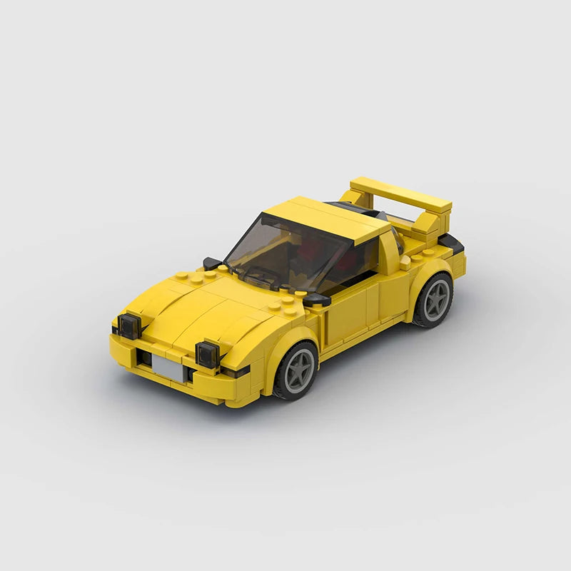 Mazda RX7 brick model - front angle view - TheBrickTube