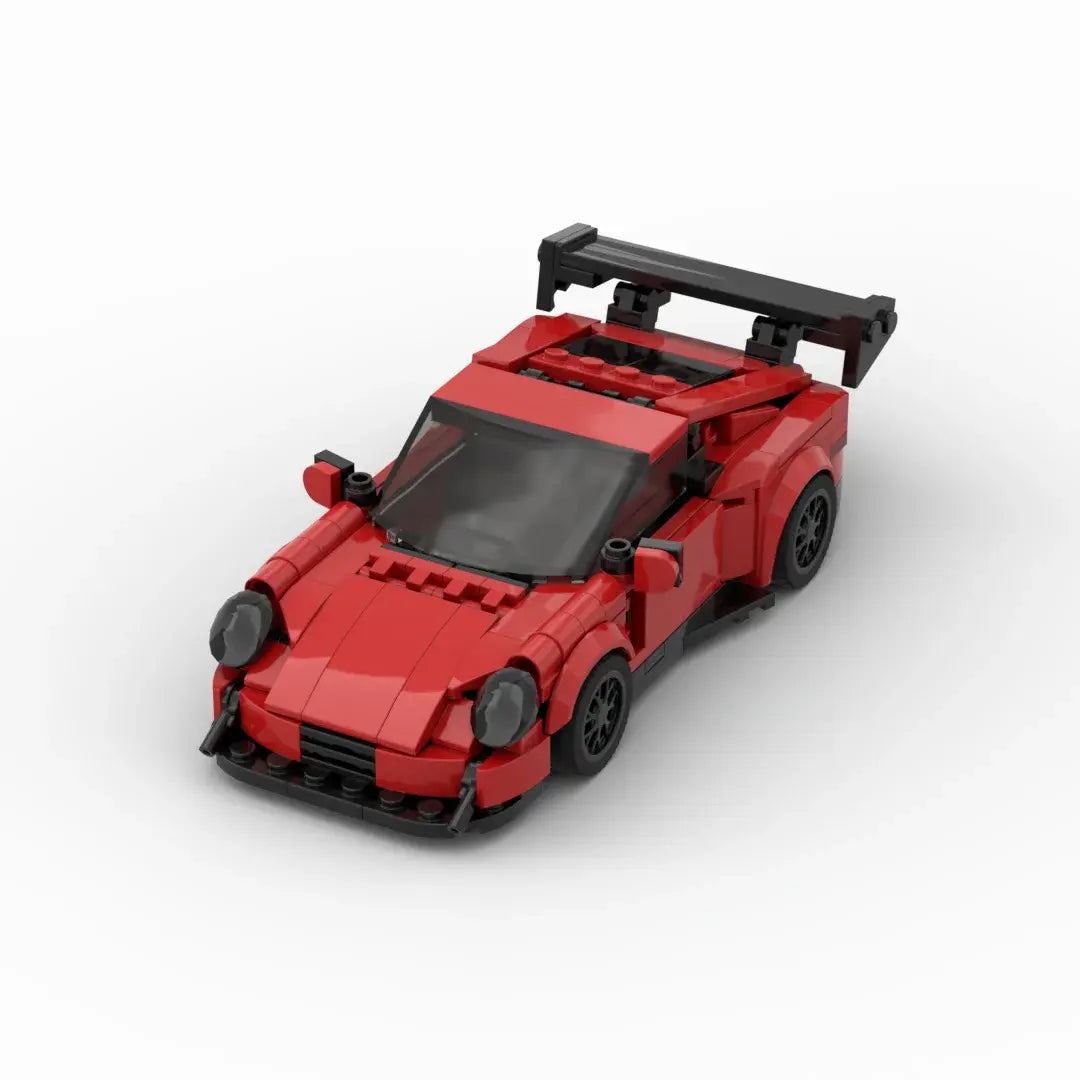 Porsche 911 GT3RS|Red brick model - rear angle view - TheBrickTube