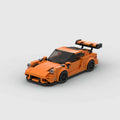 Porsche 911 GT3 brick model - front angle view - TheBrickTube