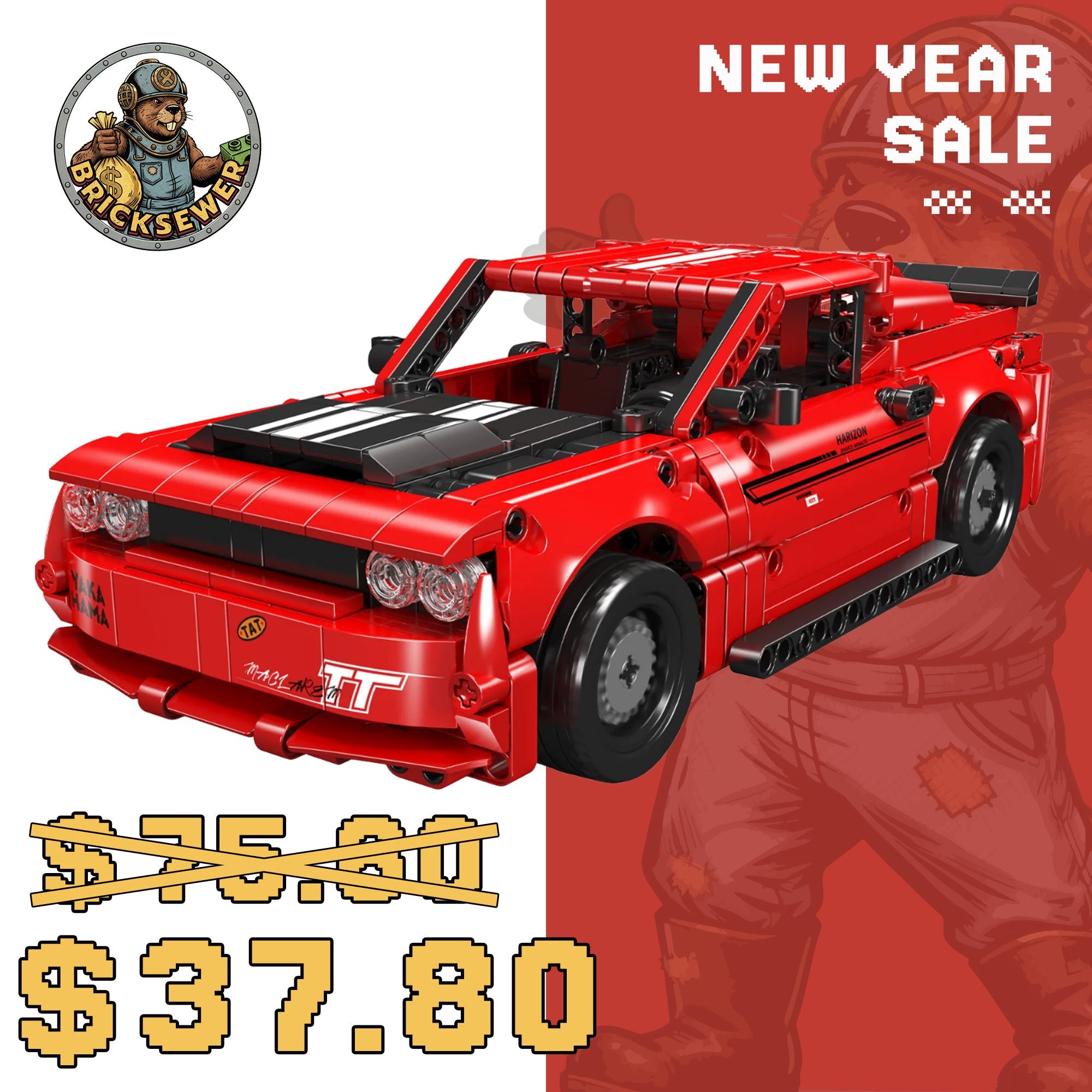 15080S Challenger American Muscle Car Model Building Set | 763 PCS - Main Image | TheBrickTube