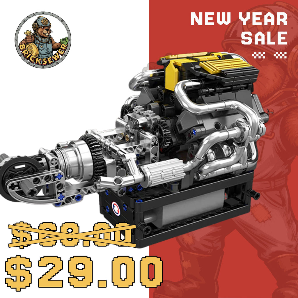 MouldKing 10207 PAG Supercar V12 Engine Technic - Main Image | TheBrickTube