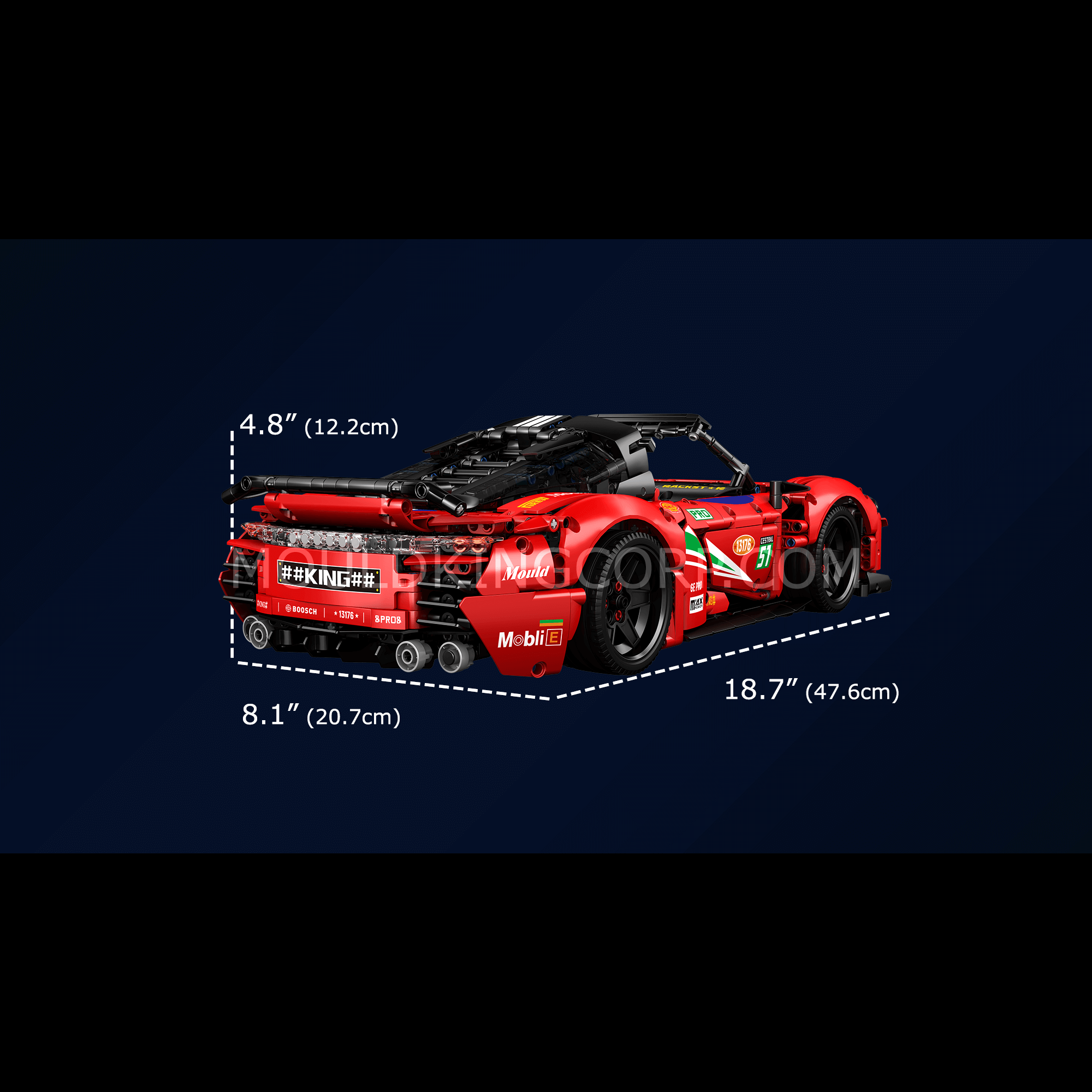 13176 NO. 911 Supercar Remote Controlled Model Building Set | 1,538 PCS - Image 6 of 6 | TheBrickTube