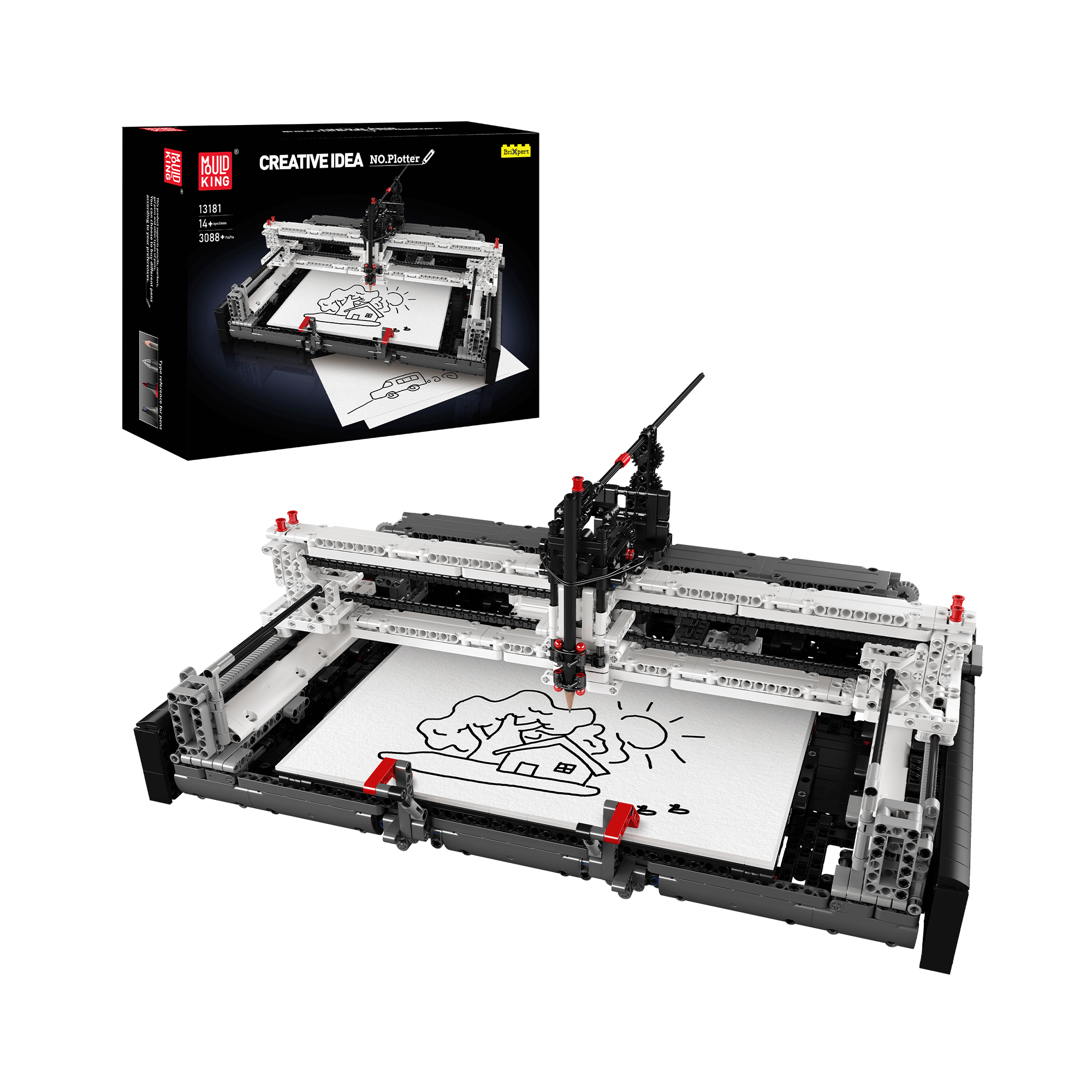 13181 Electric Pen Plotter Building Set | 3,088 PCS - Main Image | TheBrickTube