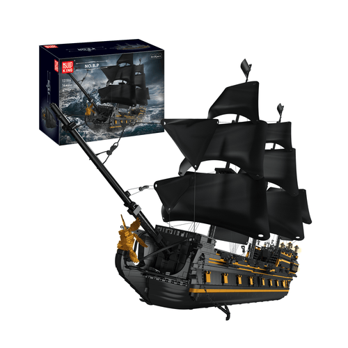 13186 Black Pirate Ship Building Model Set | 4,794 PCS | Ship Building Blocks - Main Image | TheBrickTube
