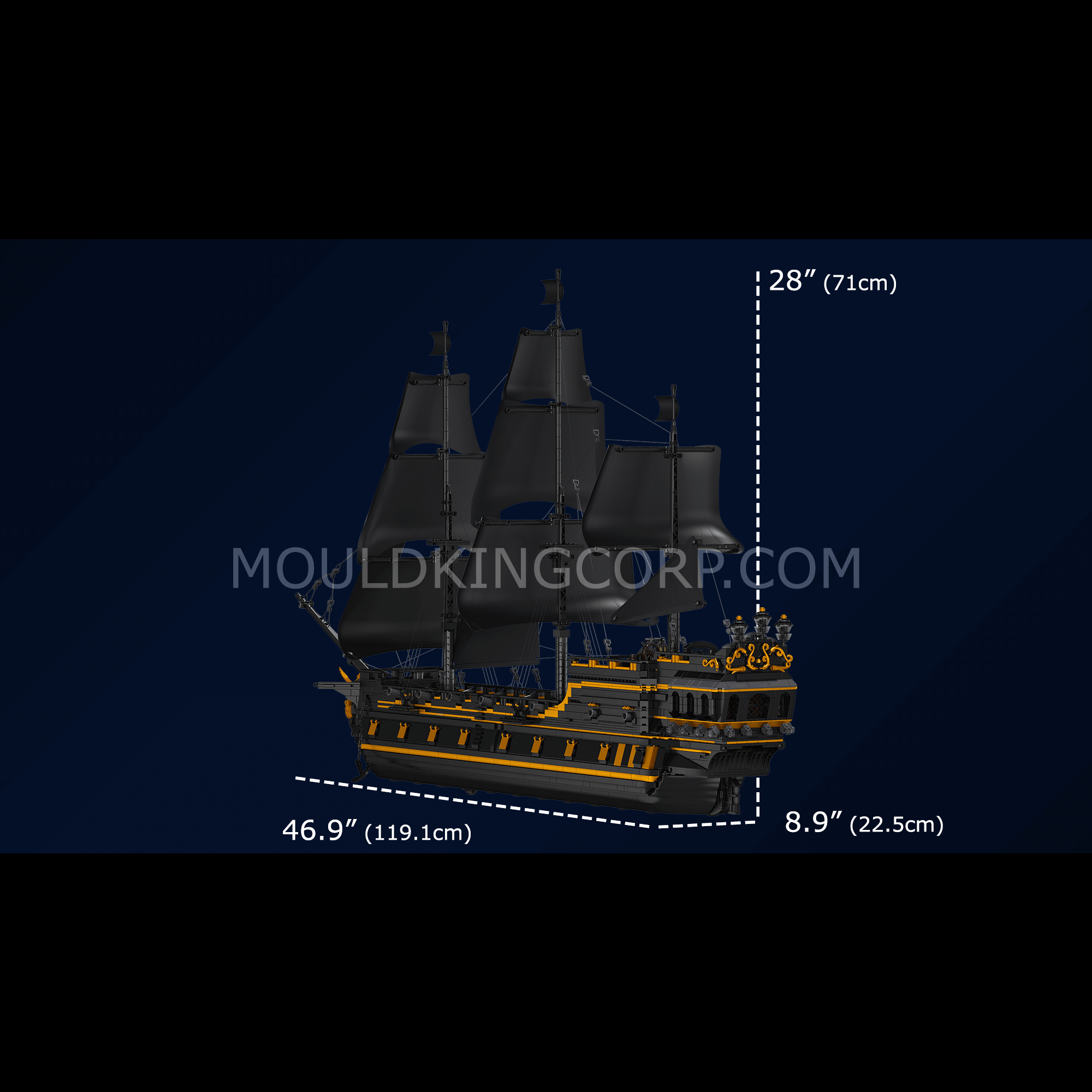 13186 Black Pirate Ship Building Model Set | 4,794 PCS | Ship Building Blocks - Image 6 of 6 | TheBrickTube