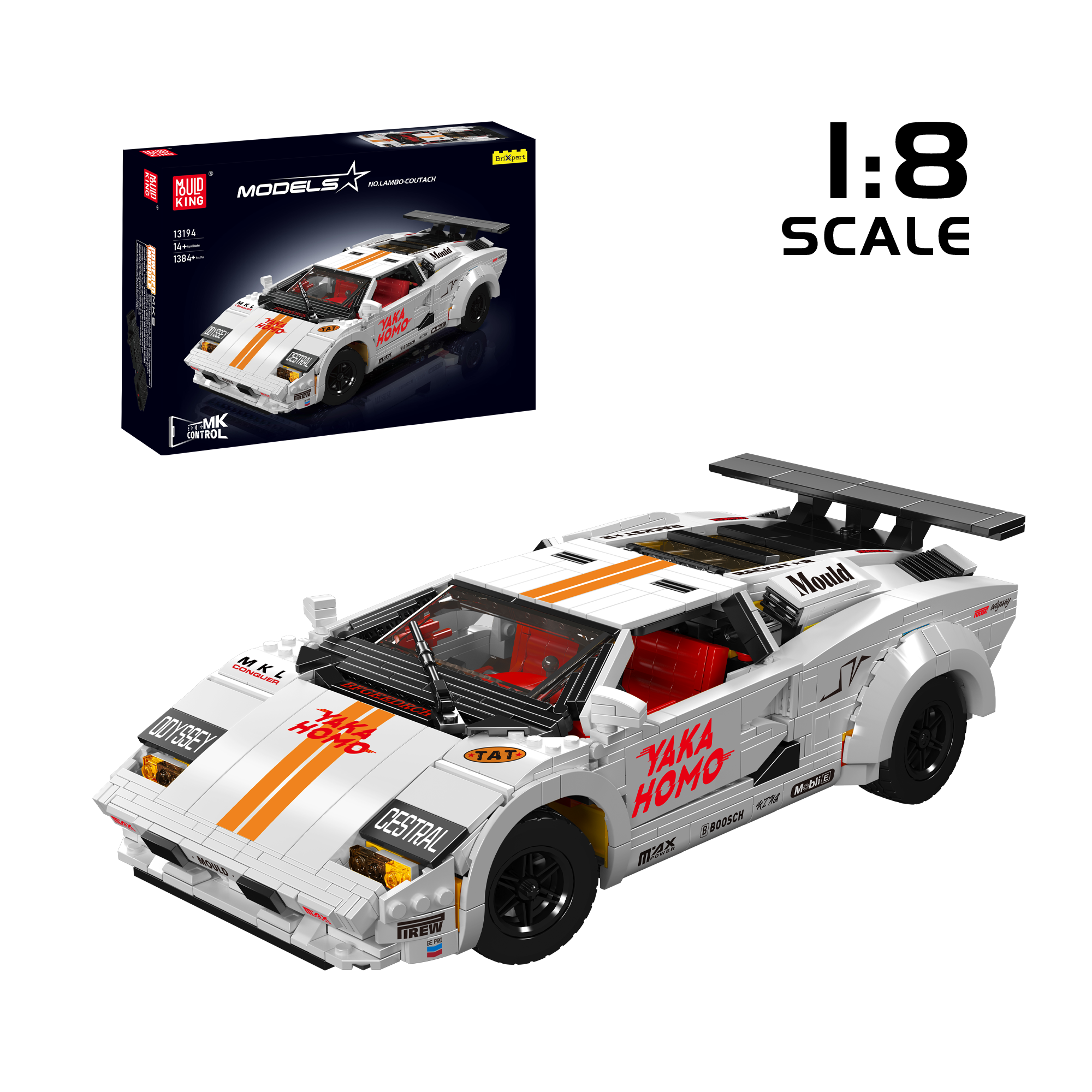 13194 Remote Controlled 80S Italian Bull Coutach | 1,384 PCS - Main Image | TheBrickTube
