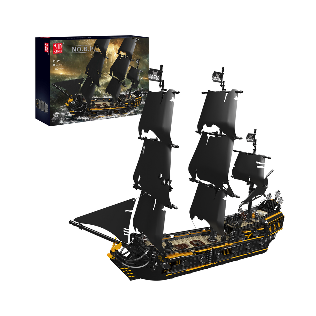 13199 Black Pirates Ship Model Building Set | 3,180 PCS - Main Image | TheBrickTube
