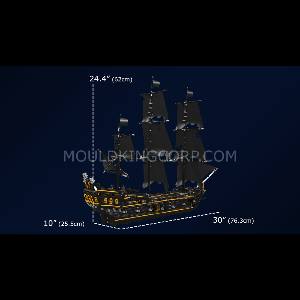 13199 Black Pirates Ship Model Building Set | 3,180 PCS - Image 6 of 6 | TheBrickTube