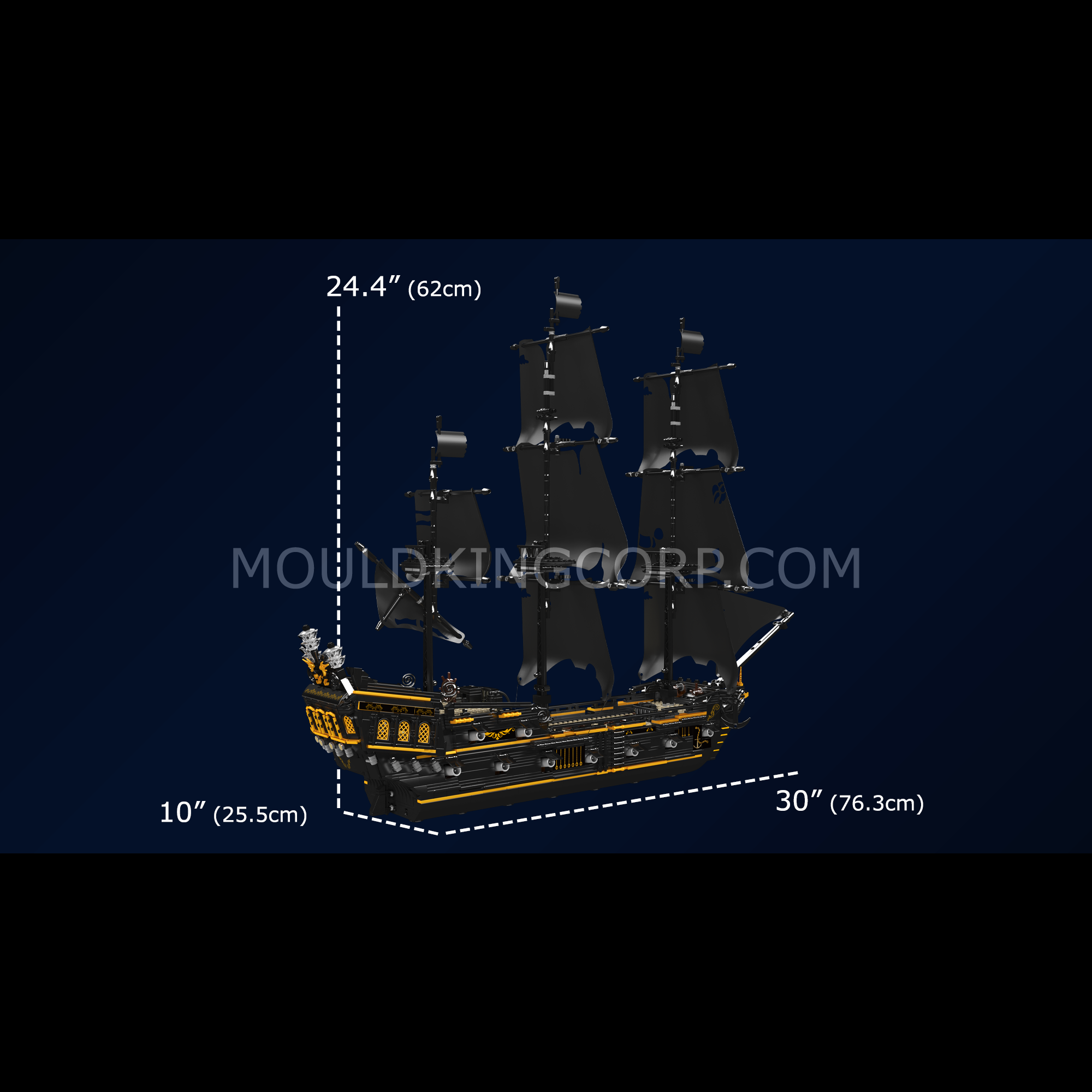 13199 Black Pirates Ship Model Building Set | 3,180 PCS - Image 6 of 6 | TheBrickTube