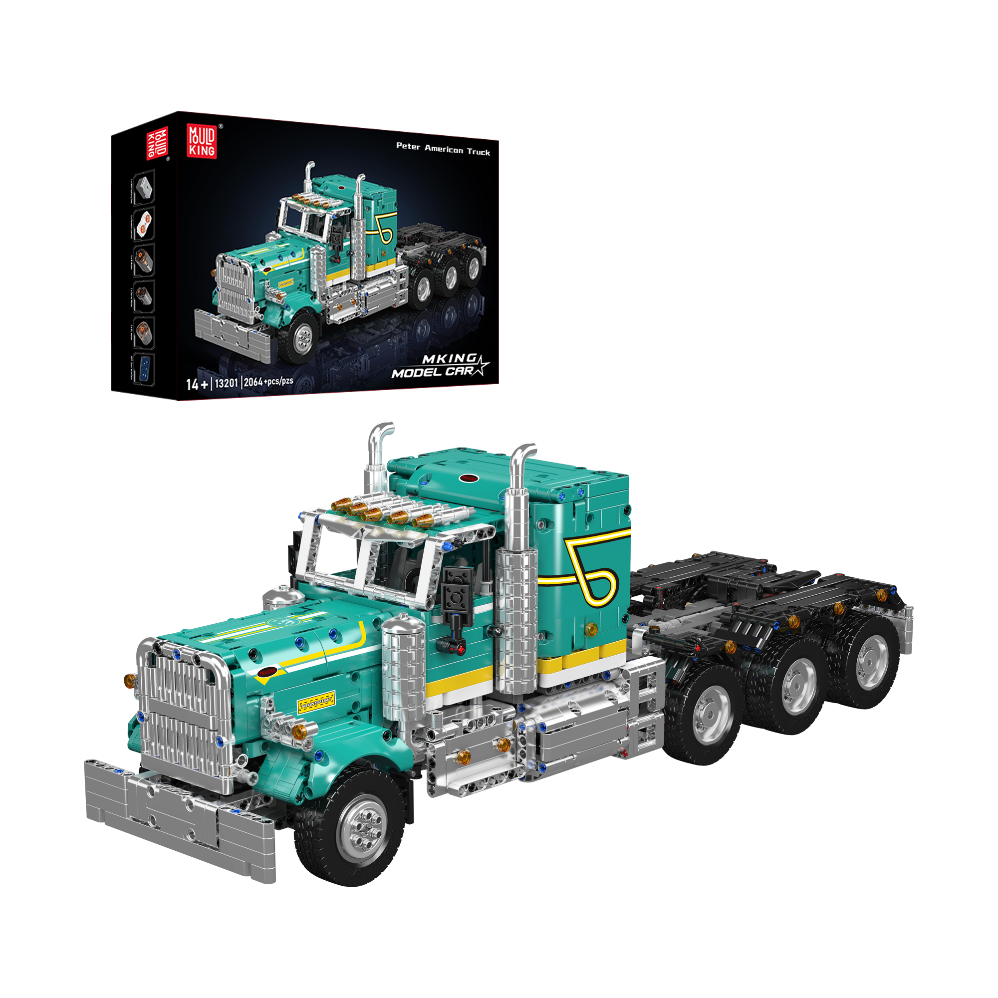 13201 Remote Controlled Peter American Truck Building Set | 2,064 Pcs - Main Image | TheBrickTube