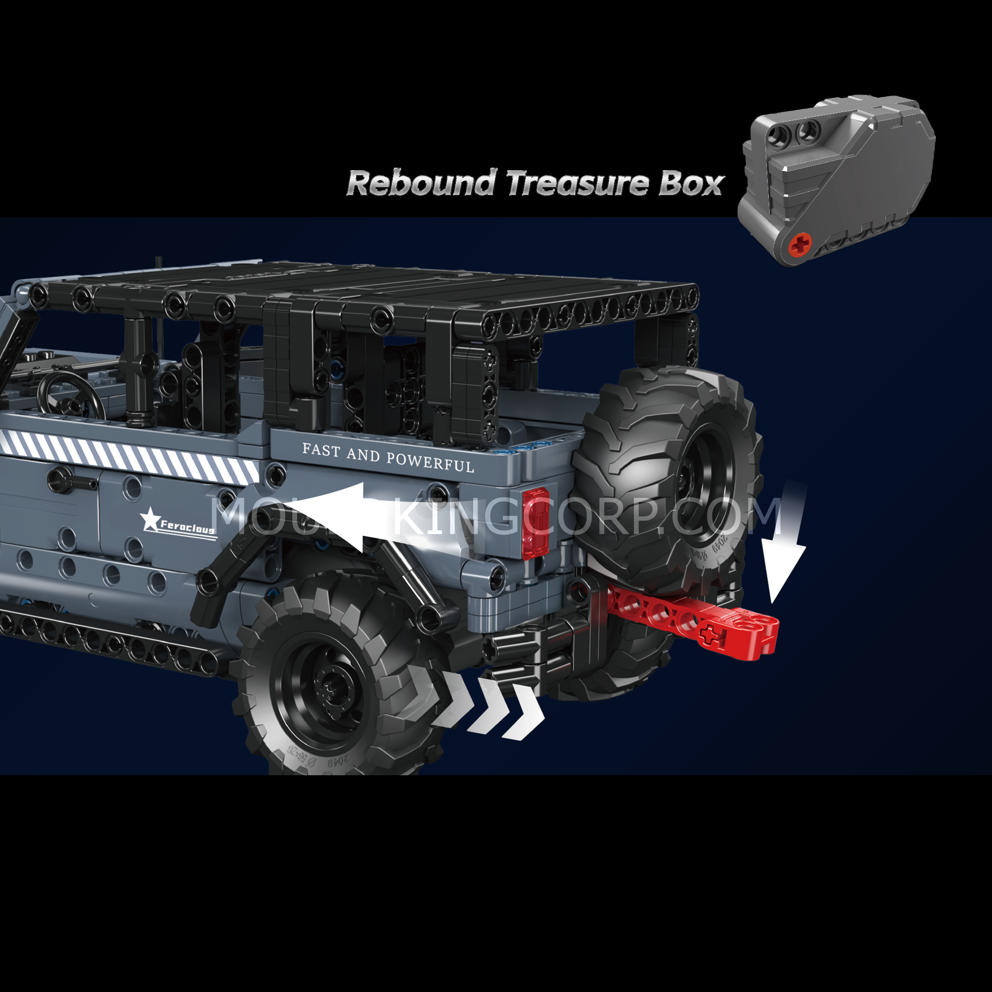 15085 Off-Road SUV Pull-Back Building Block Set | 828 Pcs - Image 5 of 6 | TheBrickTube