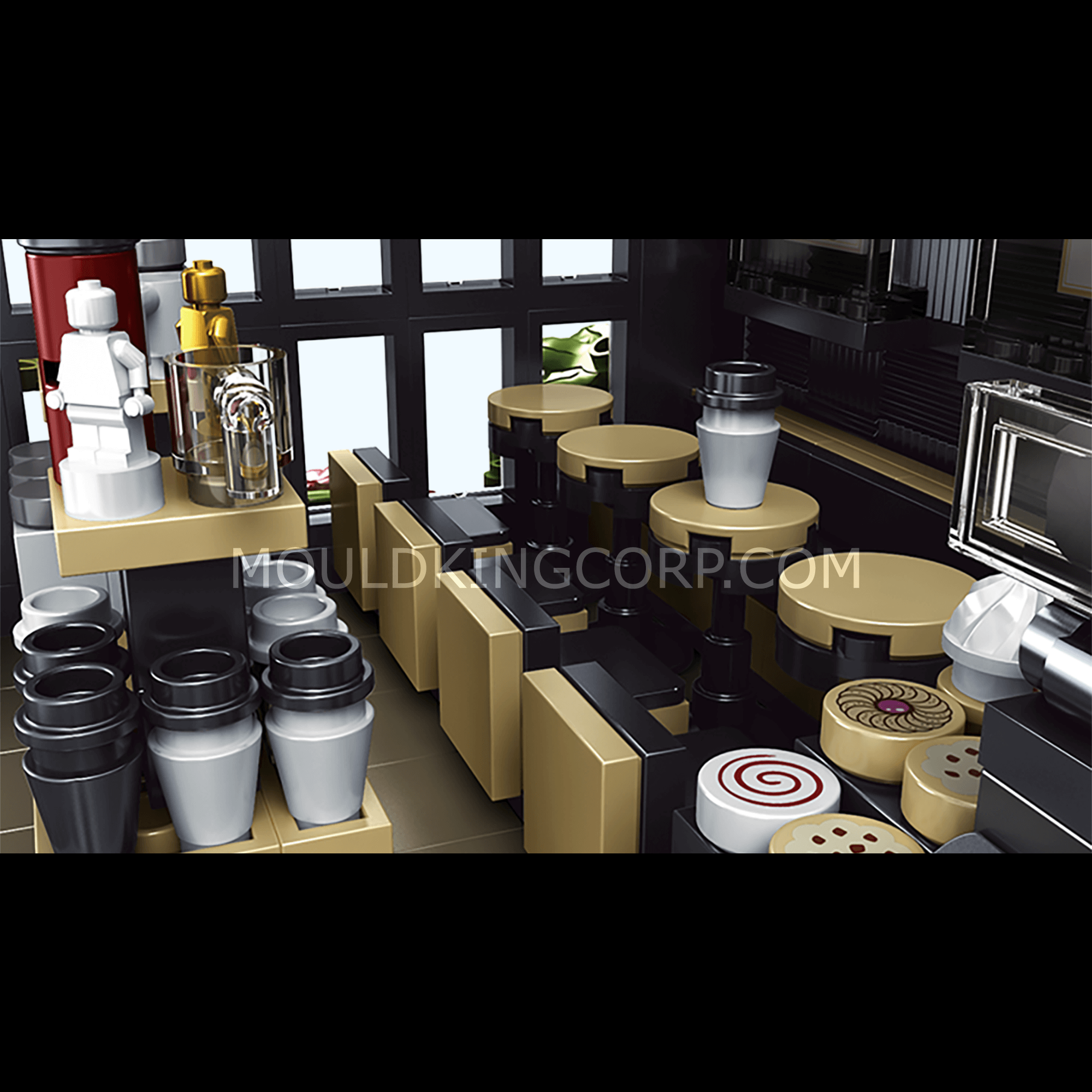 16036 Modern Coffee Shop MOC Building Set | 2,728 PCS - Image 3 of 6 | TheBrickTube