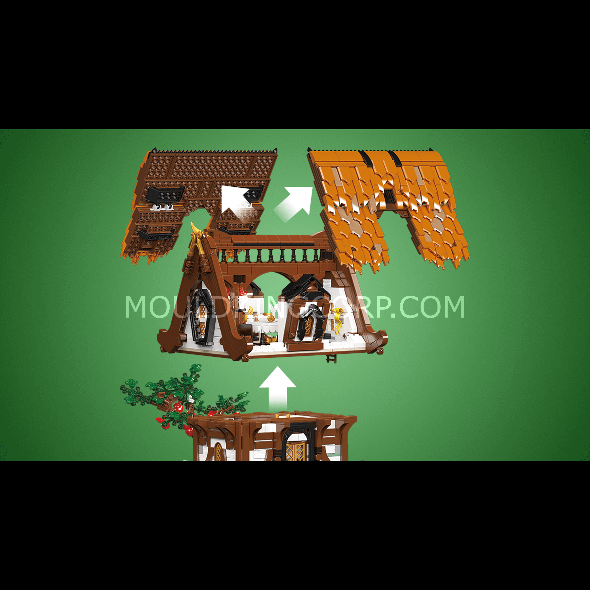 16054 Medieval World Log Cabin Building Set | 2,192 Pcs - Image 2 of 6 | TheBrickTube