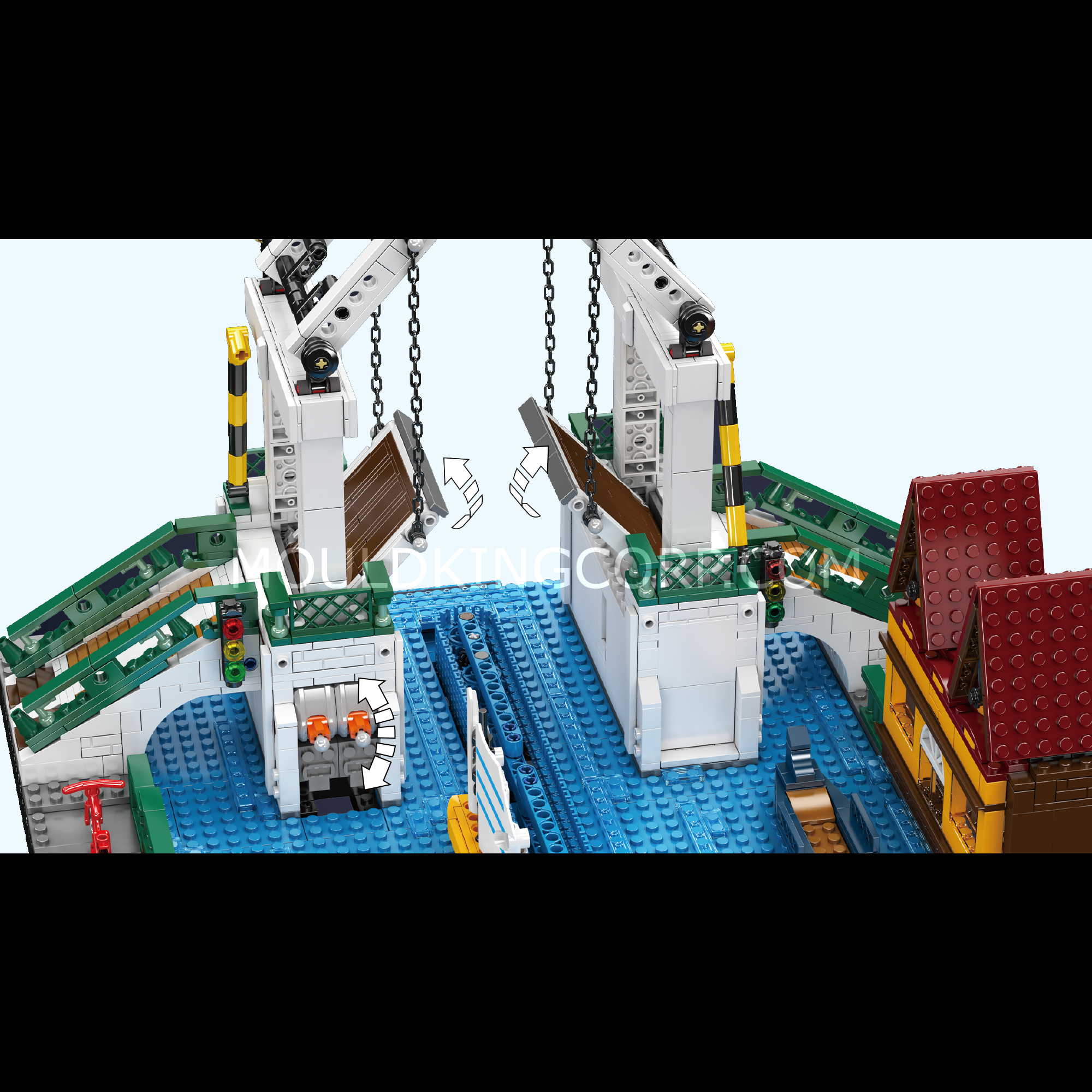 16068 Northern Europe Town Folding Bridge Building Set | 2,066 Pcs - Image 3 of 6 | TheBrickTube