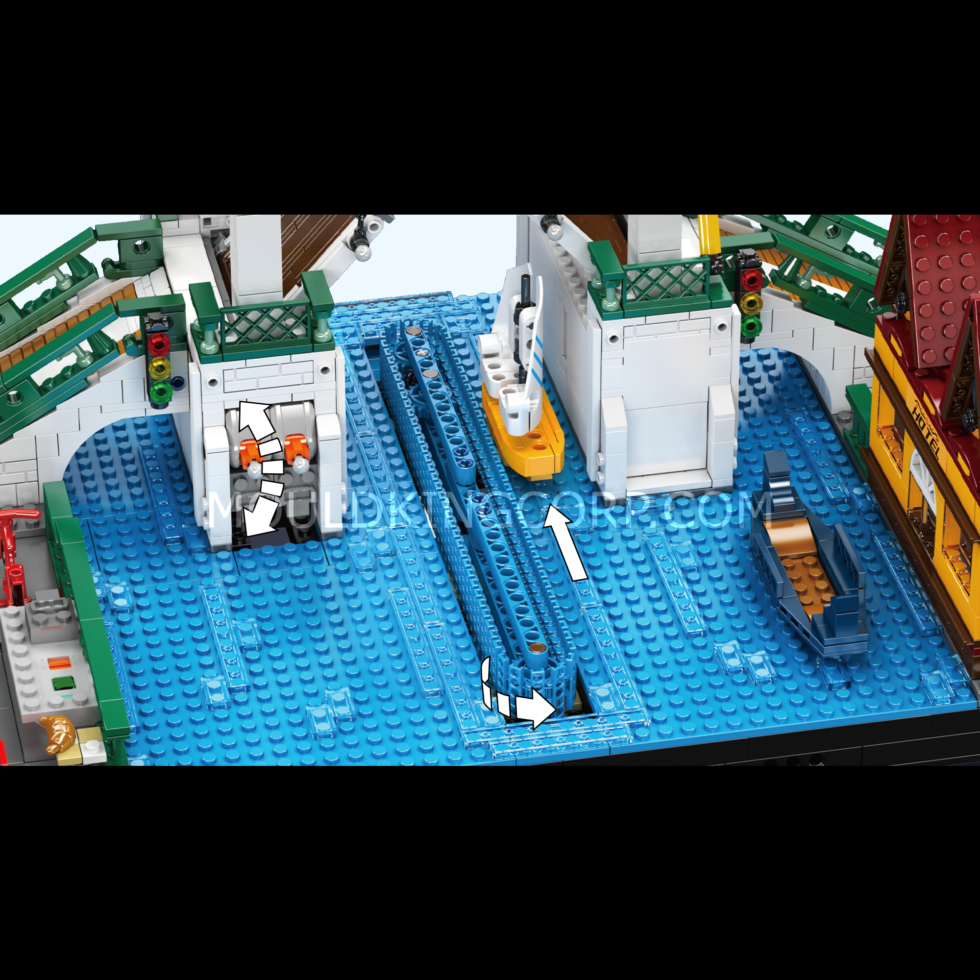 16068 Northern Europe Town Folding Bridge Building Set | 2,066 Pcs - Image 4 of 6 | TheBrickTube