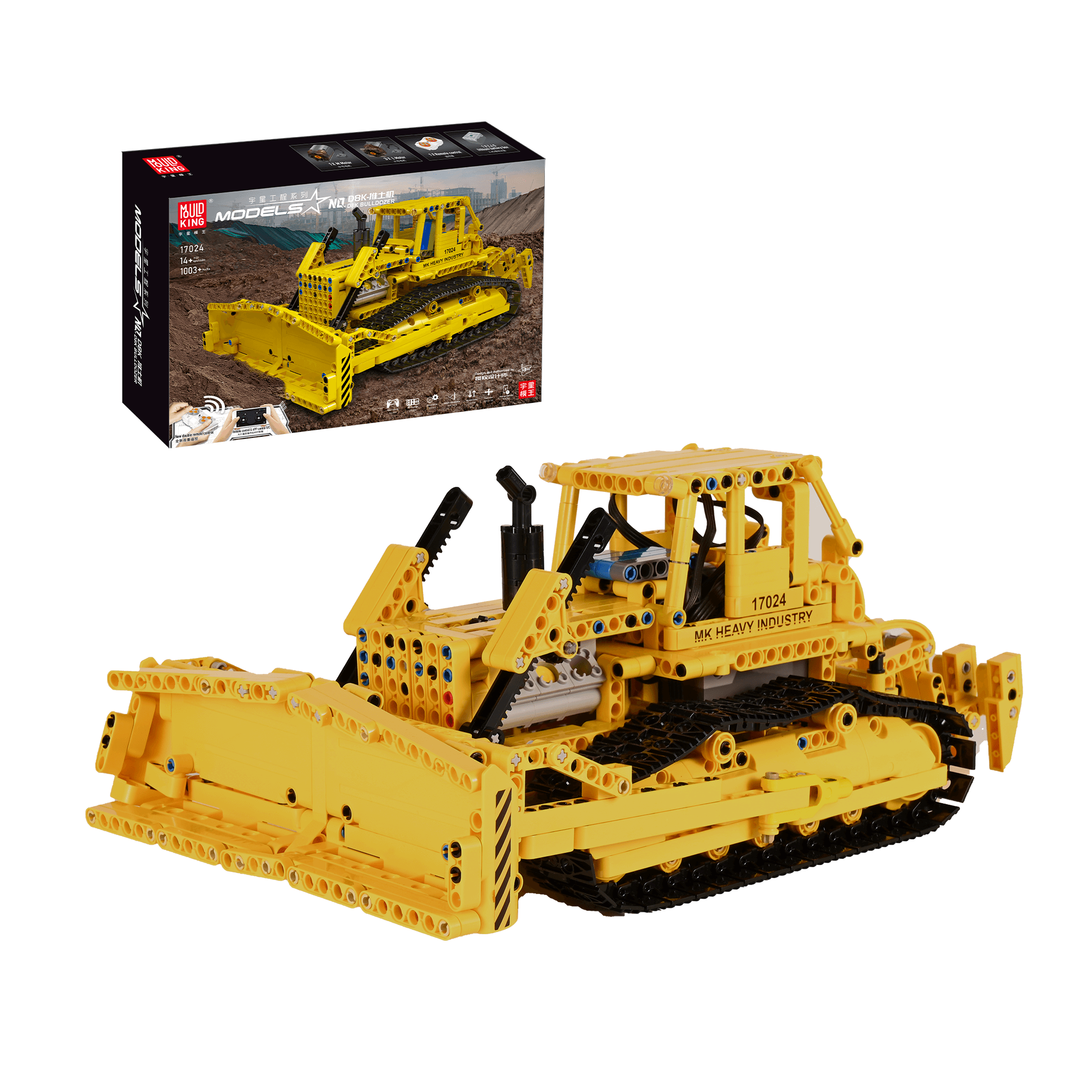 17024 D8K Bulldozer Remote Controlled Building Set | 1,003 PCS - Main Image | TheBrickTube