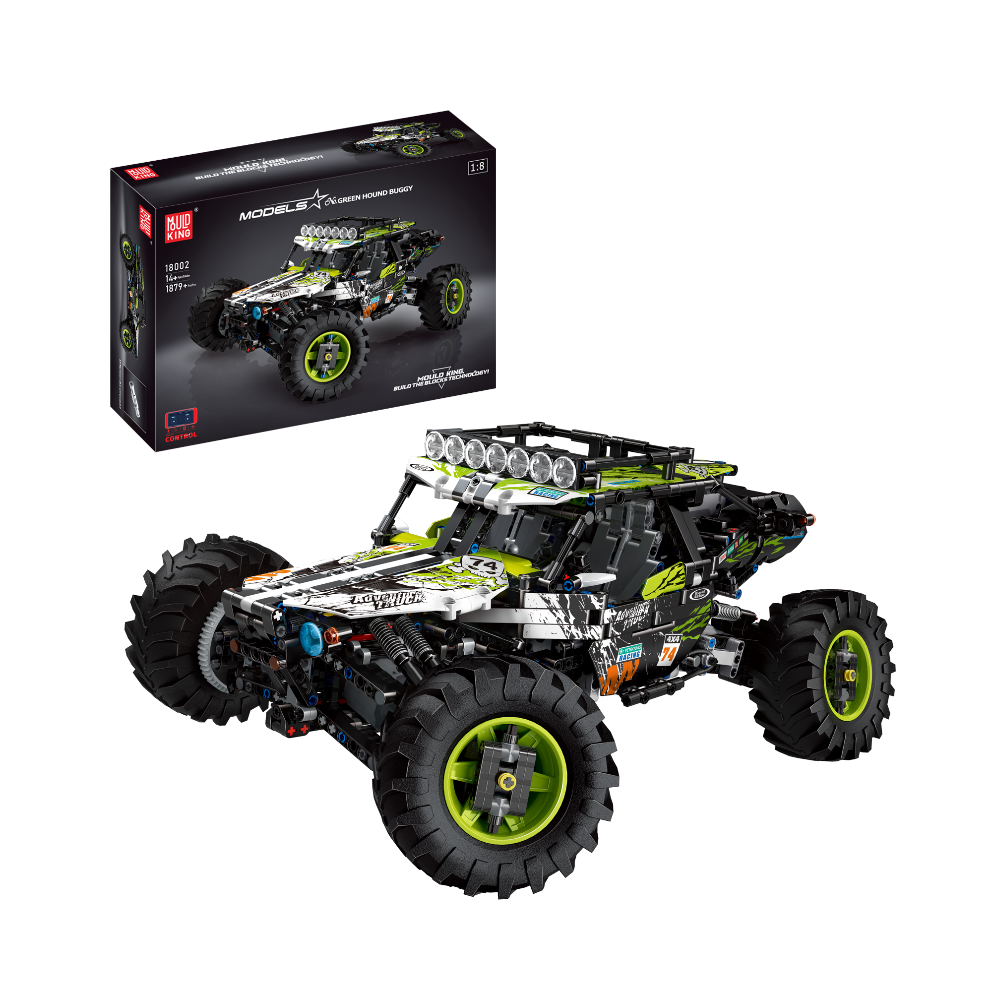 18002 Green Hound Remote Controlled Buggy Building Kit | 1,890 PCS - Main Image | TheBrickTube