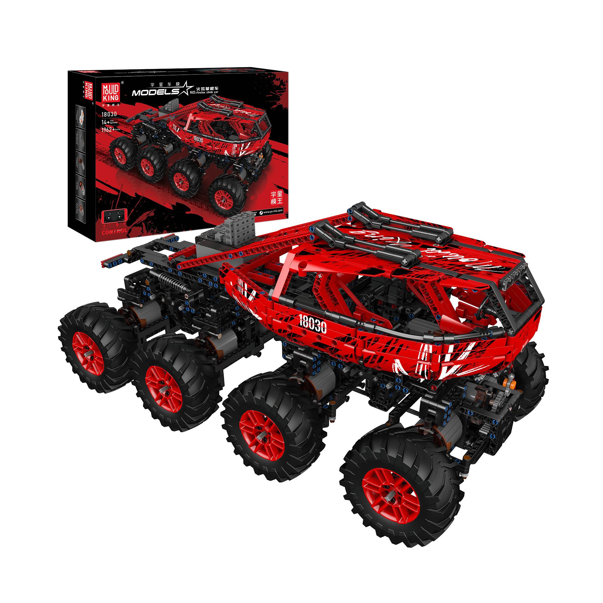 18030 Remote Control Red Firefox Climb Car Building Set | 1,962 PCS - Main Image | TheBrickTube