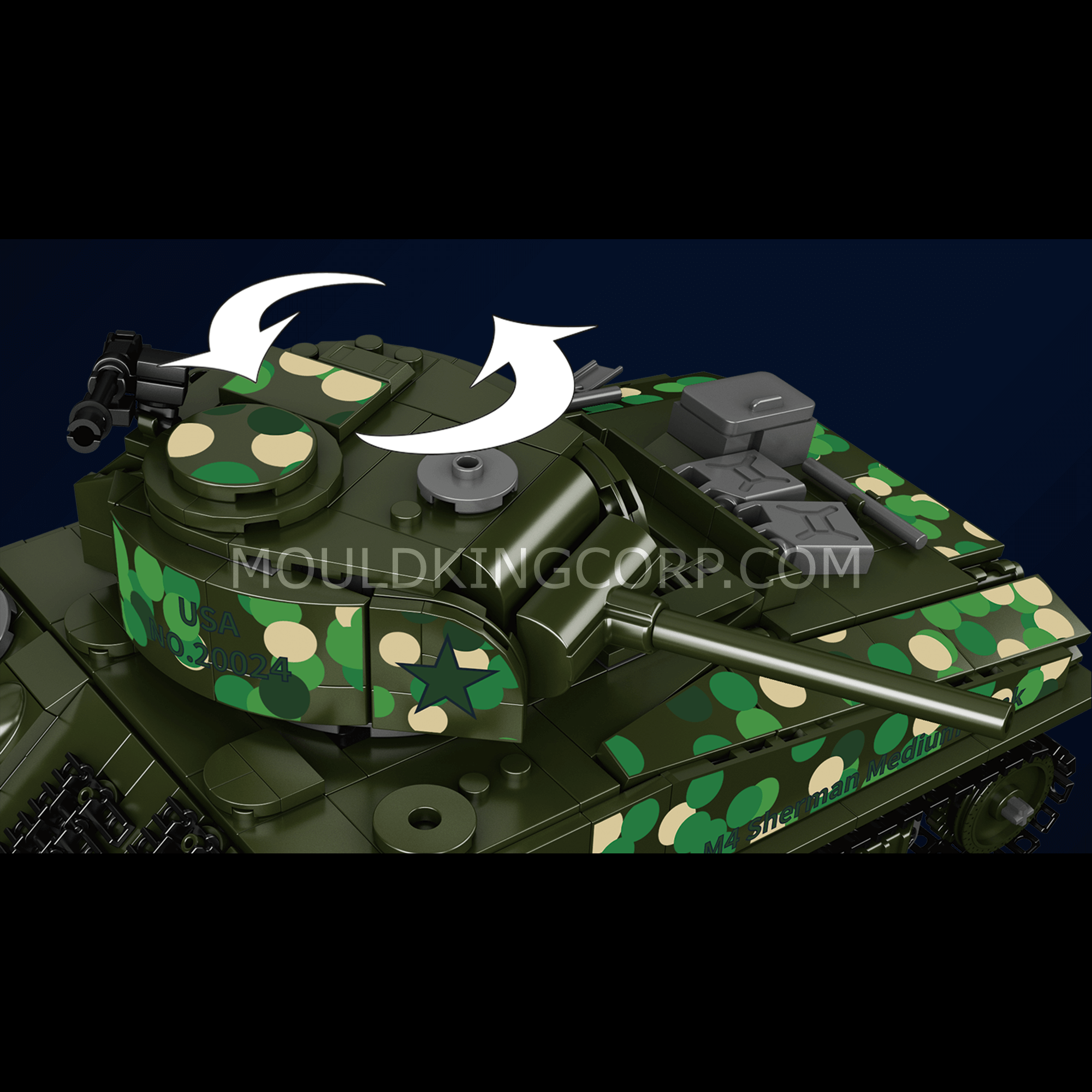 20024 M4 Sherman Tank Remote Controlled Building Set | 950 PCS - Image 2 of 6 | TheBrickTube