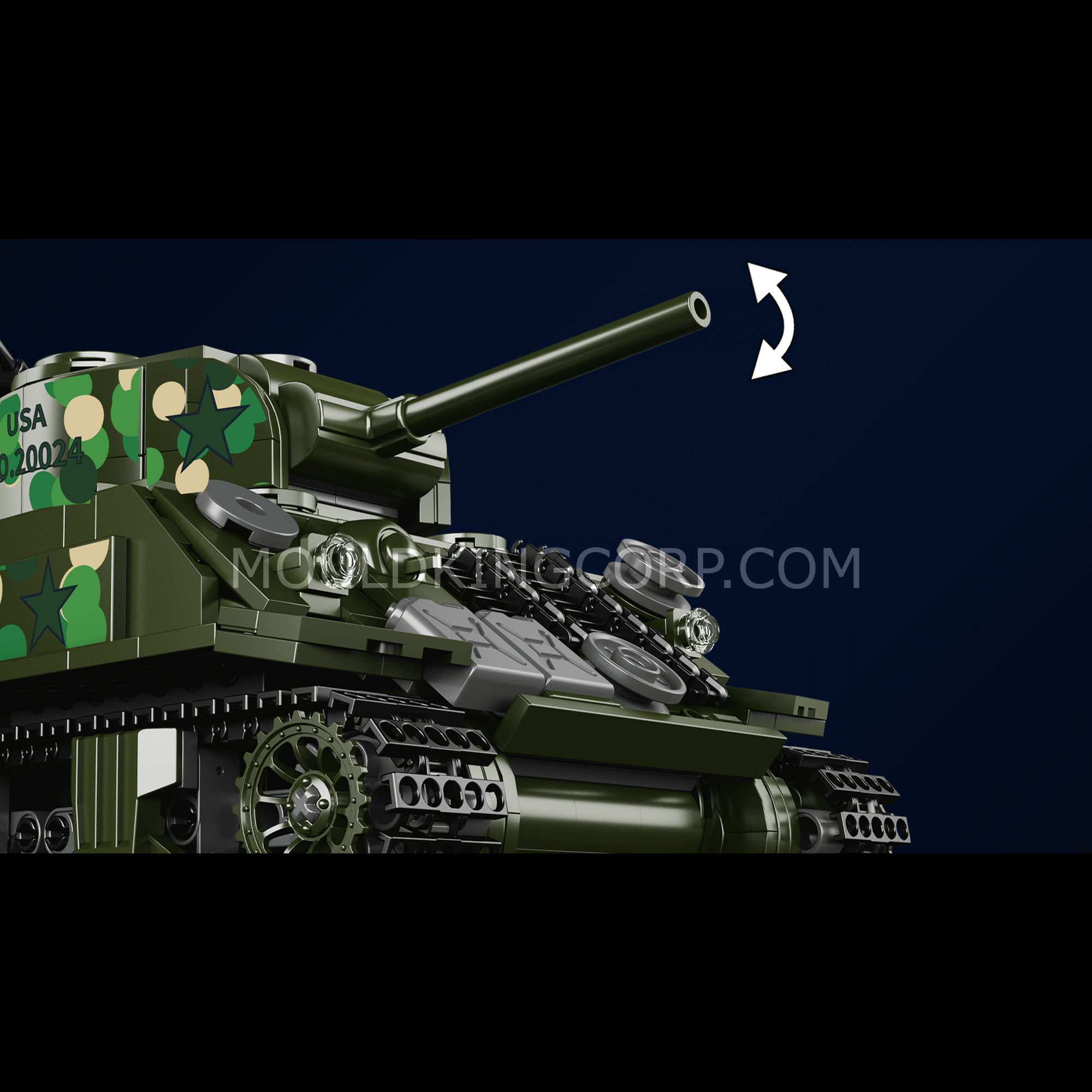 20024 M4 Sherman Tank Remote Controlled Building Set | 950 PCS - Image 4 of 6 | TheBrickTube