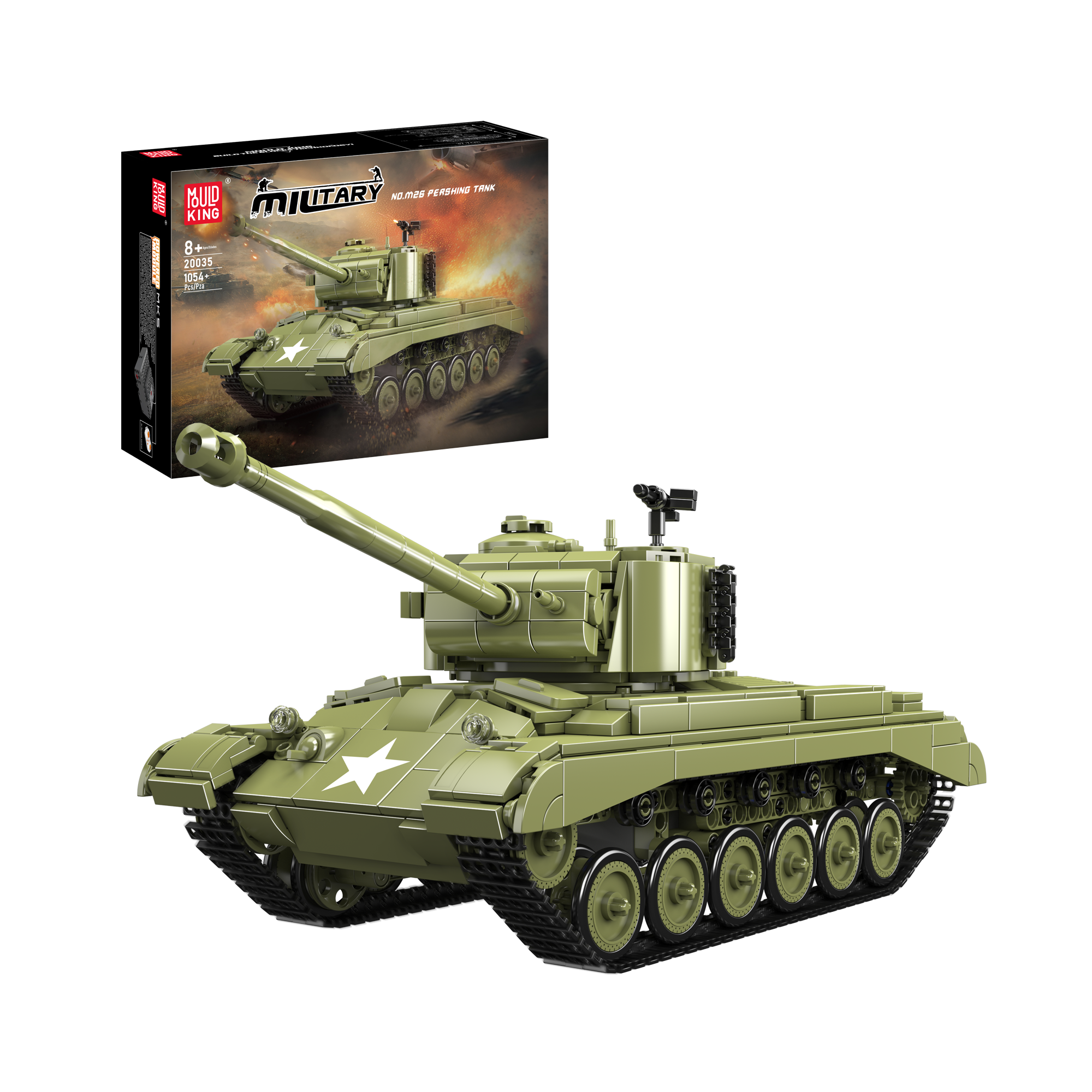 20035 M26 Heavy Tank Building Set | 1,054 Pcs - Main Image | TheBrickTube