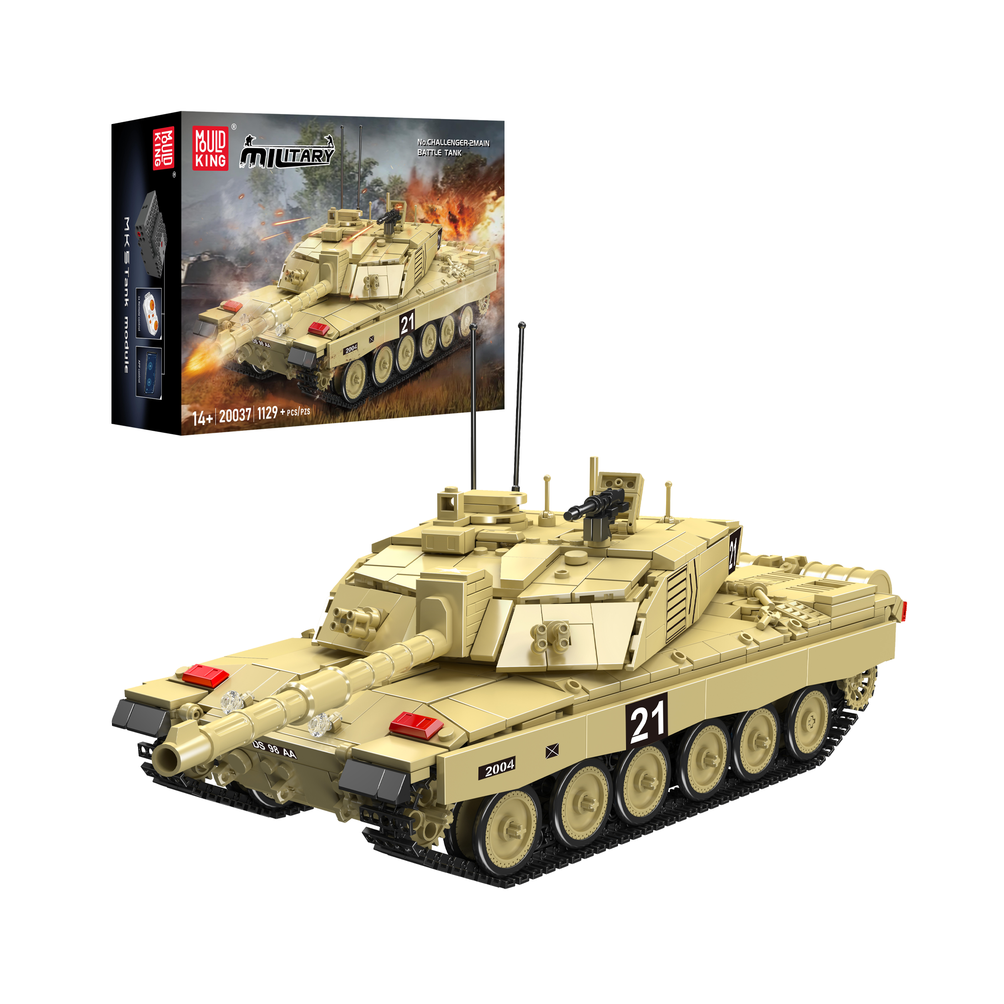 20037 Challenger 2 Tank Building Set | 1,129 Pcs - Main Image | TheBrickTube