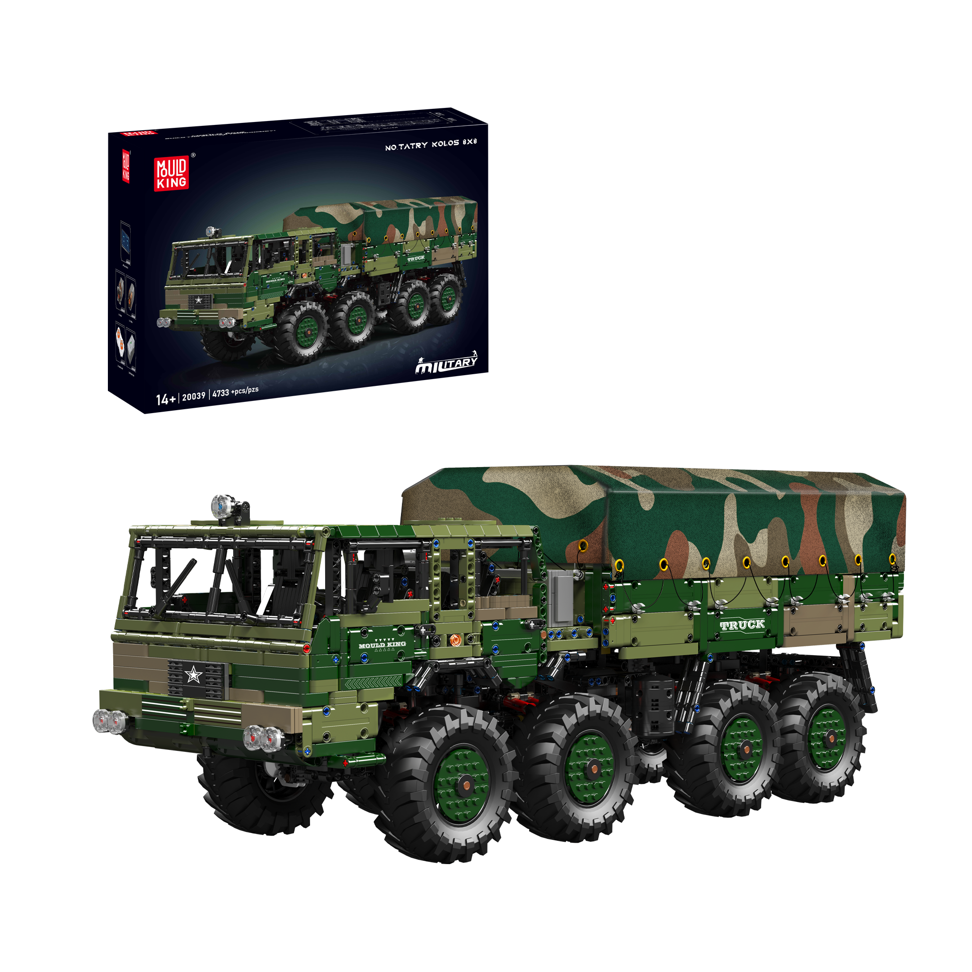 20039/20040 Remote Control KOLOS 8X8 Truck Building Set | 4,733 Pcs - Main Image | TheBrickTube