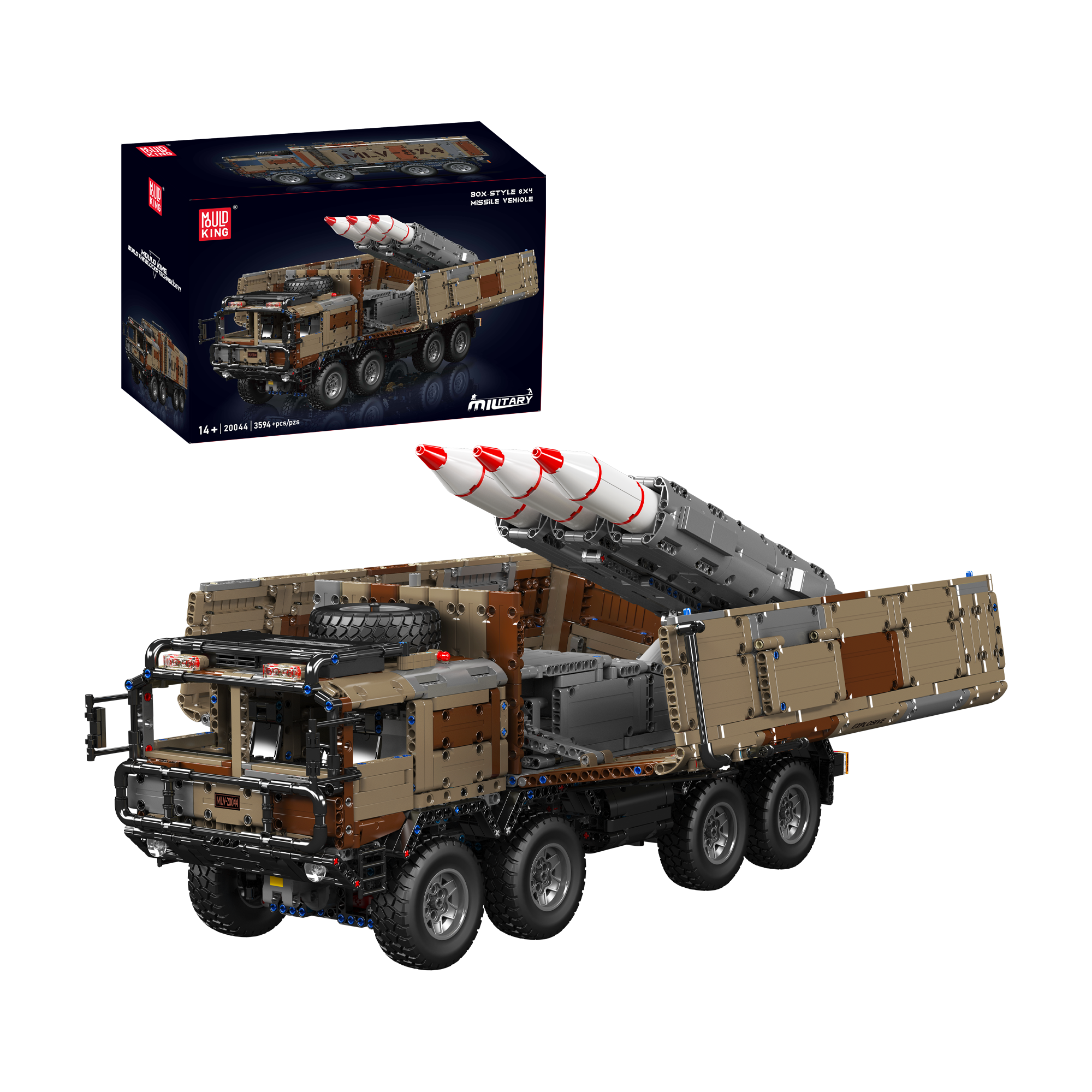 20044/20045 8x4 RC Missile Truck Military Building Set | 3,594 Pcs - Main Image | TheBrickTube