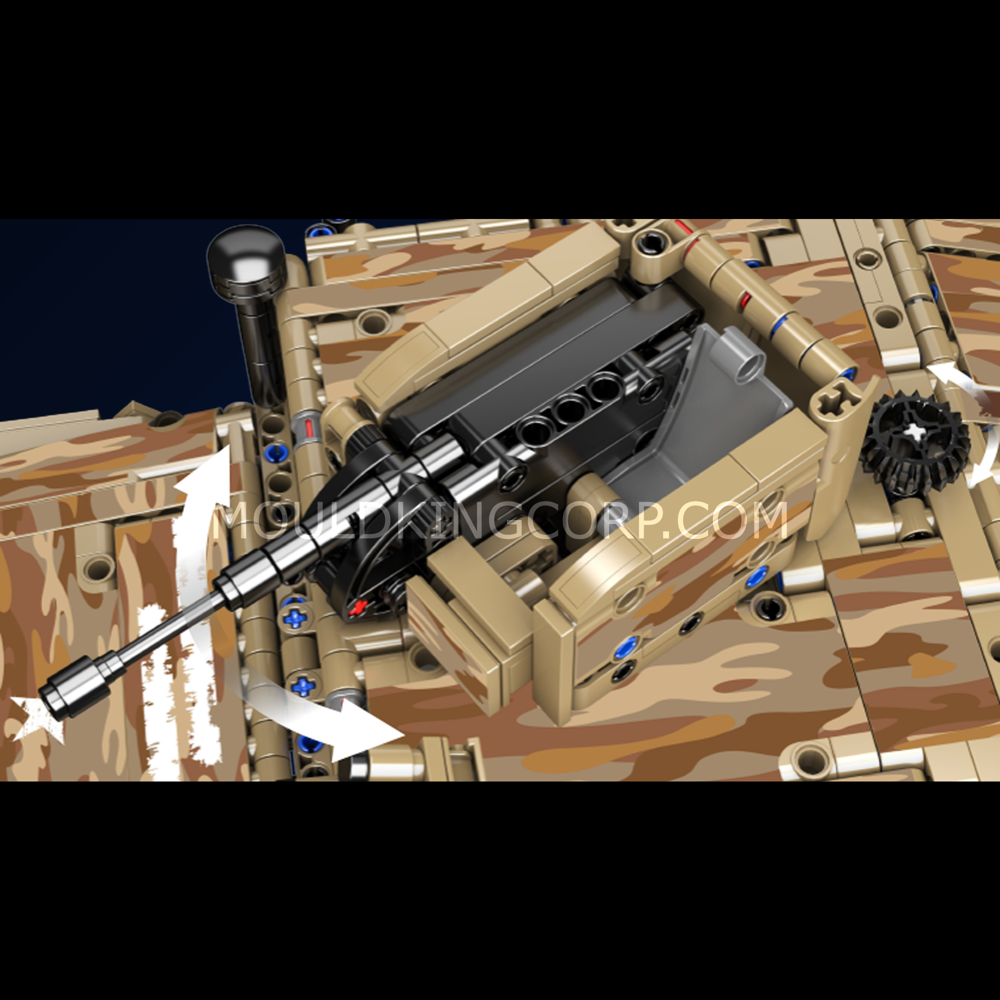 20047 Remote-Controlled Desert Tracked Humvee Building Set | 2,094 Pcs - Image 4 of 6 | TheBrickTube