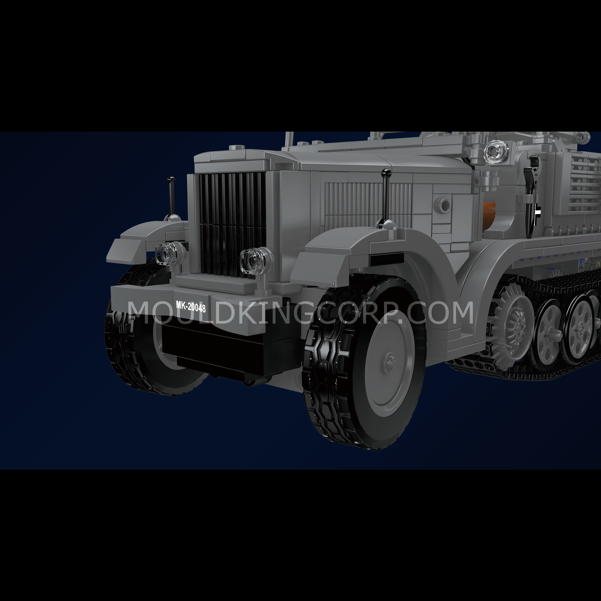 20048 German 3.7cm Anti-Aircraft Half-Track Vehicle Building Set | 1,188 Pcs - Image 4 of 6 | TheBrickTube