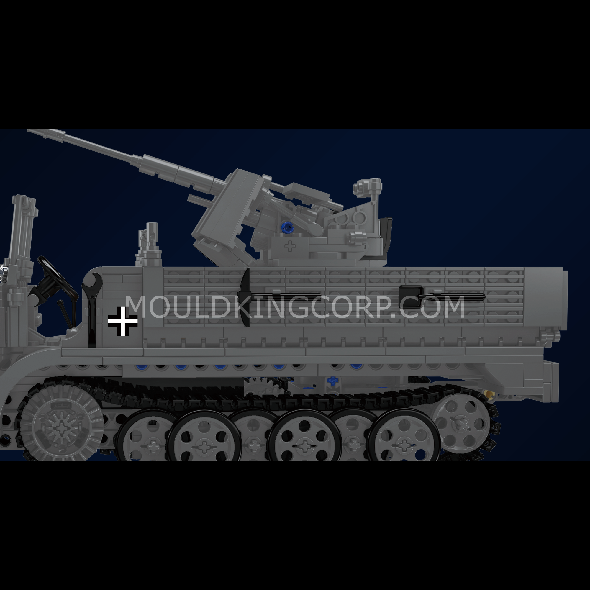 20048 German 3.7cm Anti-Aircraft Half-Track Vehicle Building Set | 1,188 Pcs - Image 5 of 6 | TheBrickTube