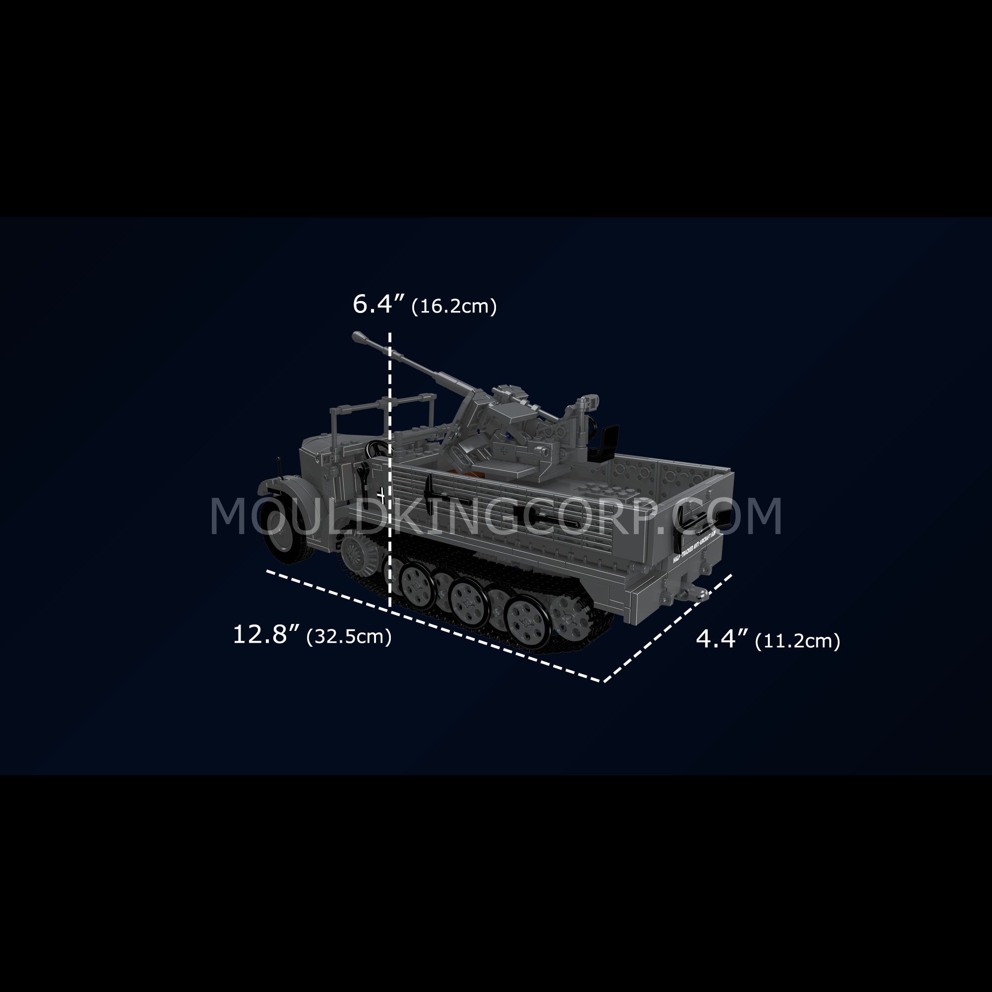 20048 German 3.7cm Anti-Aircraft Half-Track Vehicle Building Set | 1,188 Pcs - Image 6 of 6 | TheBrickTube